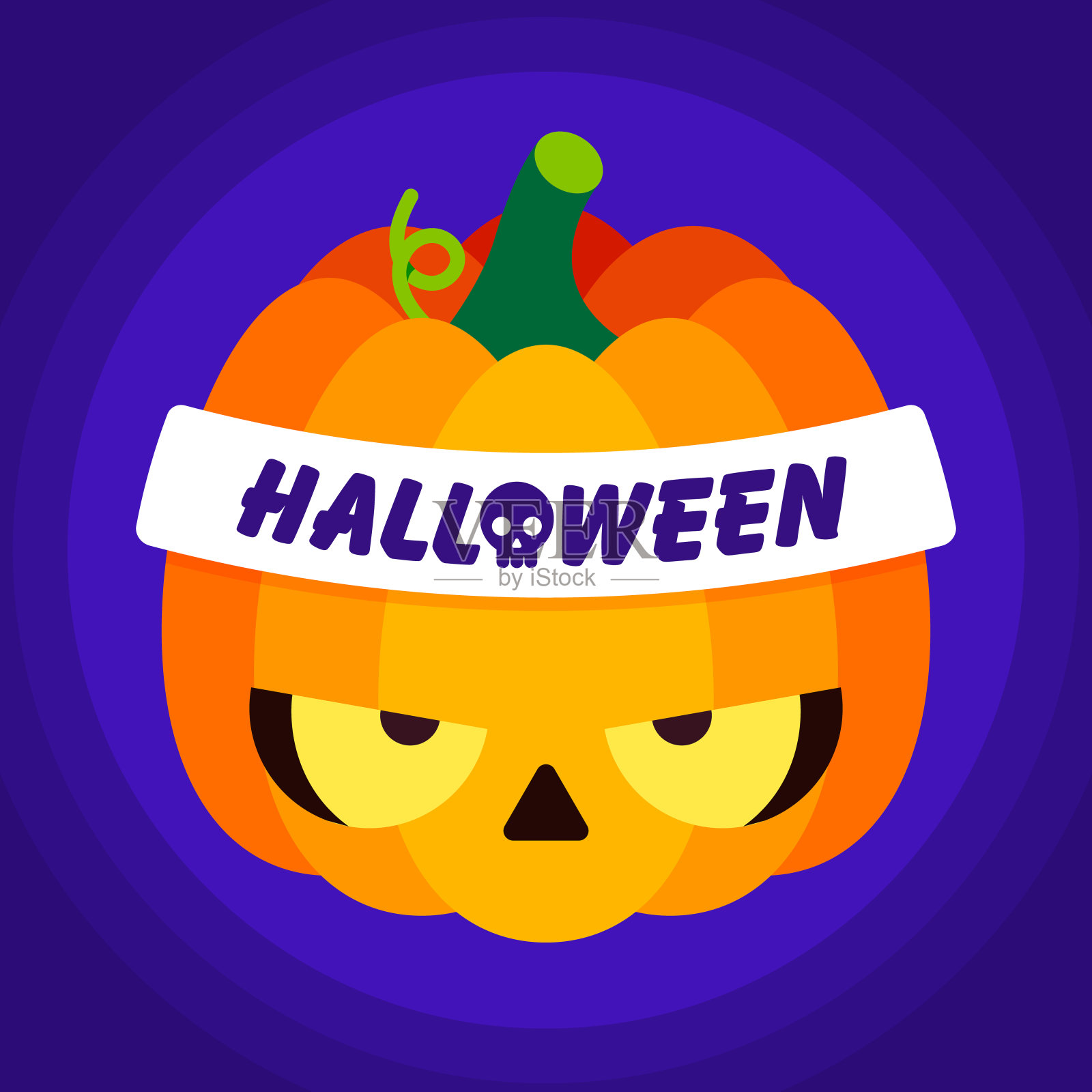 快乐万圣节派对模板设计背景装饰与可爱的南瓜人物插画图片素材