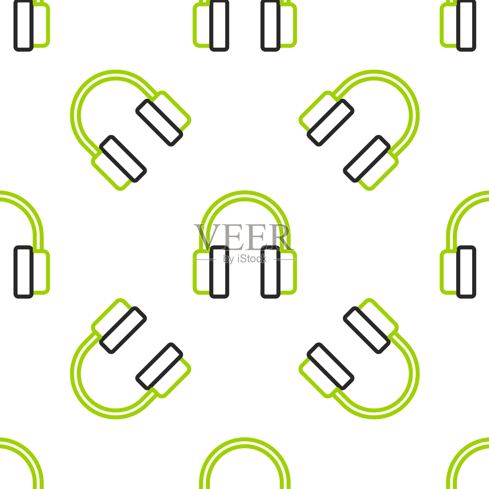 线耳机图标隔离无缝模式上插画图片素材