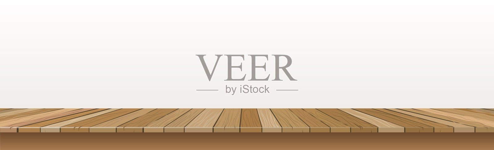 大型桌面,木制纹理从板,白色背景-向量插画图片素材