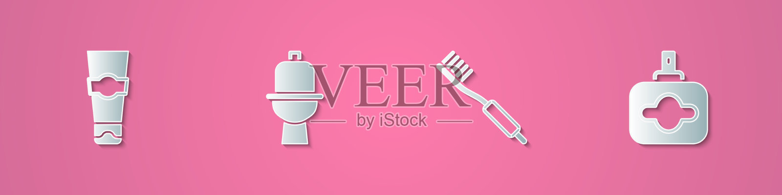 设置纸割管牙膏马桶图标素材