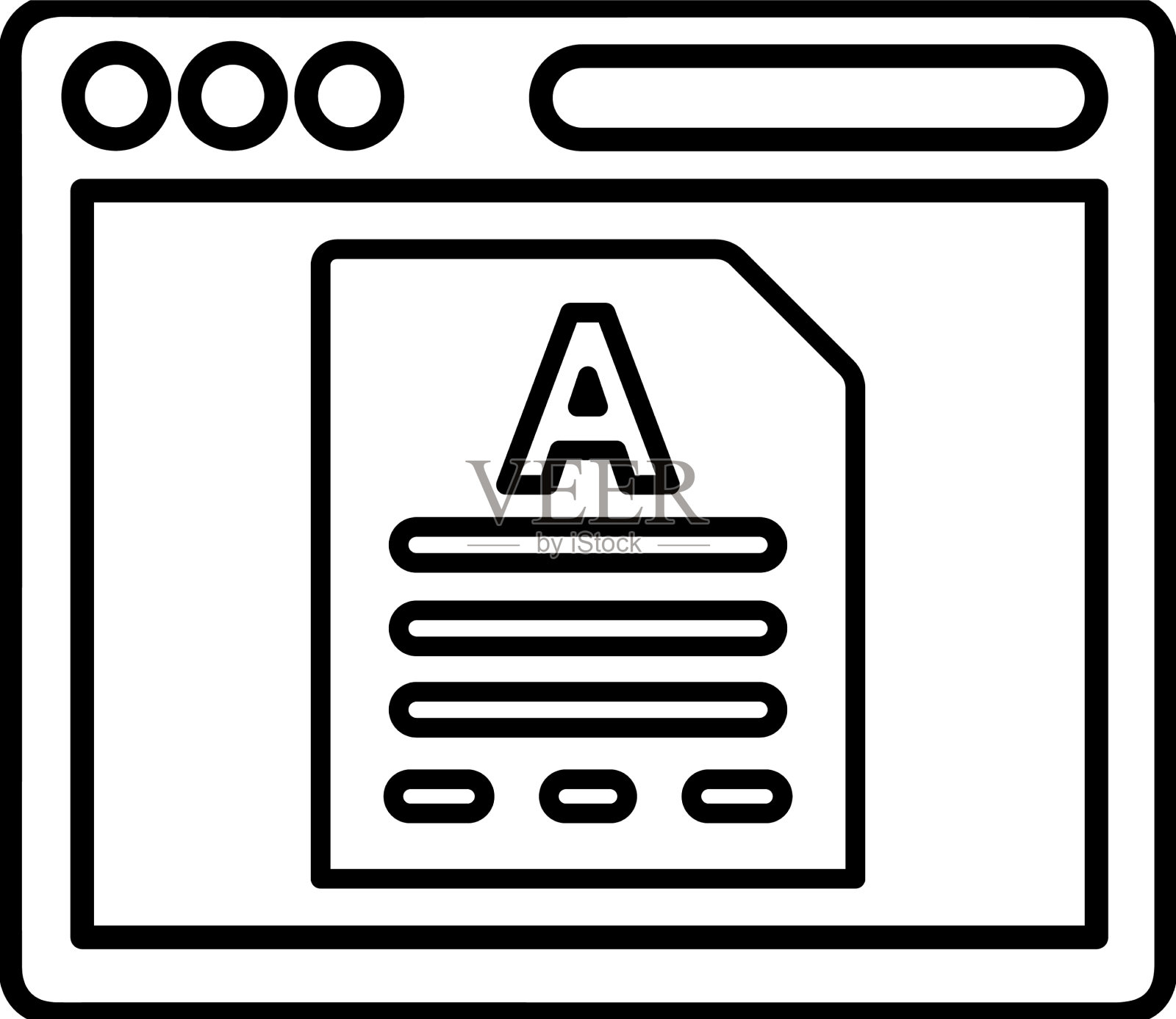 文章网站浏览器轮廓图标线艺术图标素材