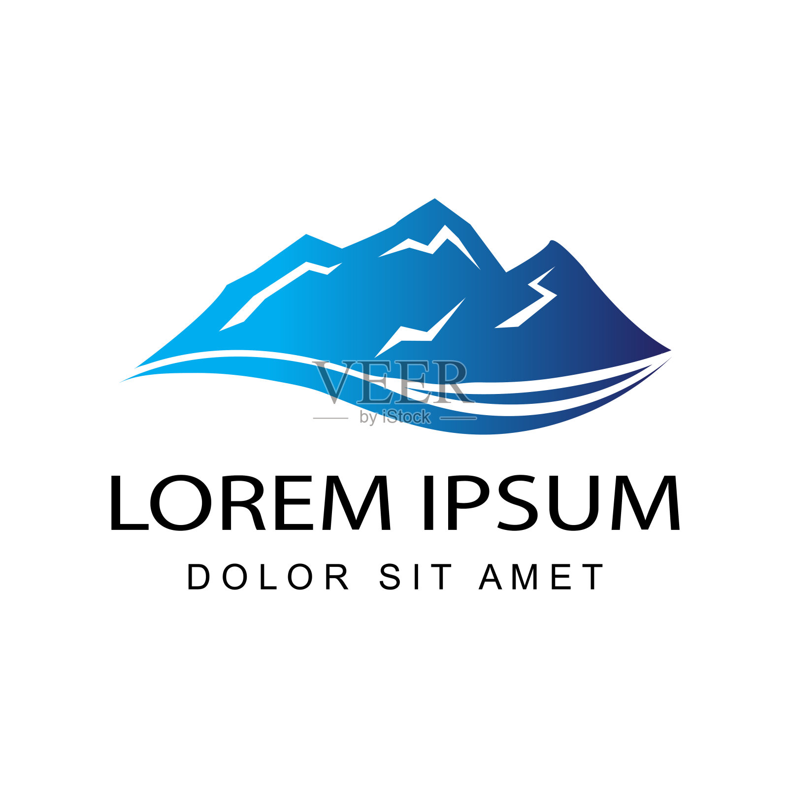 山标志模板设计矢量孤立的白色背景插画图片素材