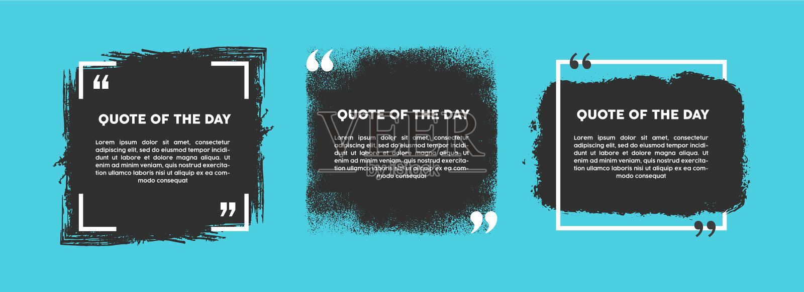 空引用框架的模板集插画图片素材