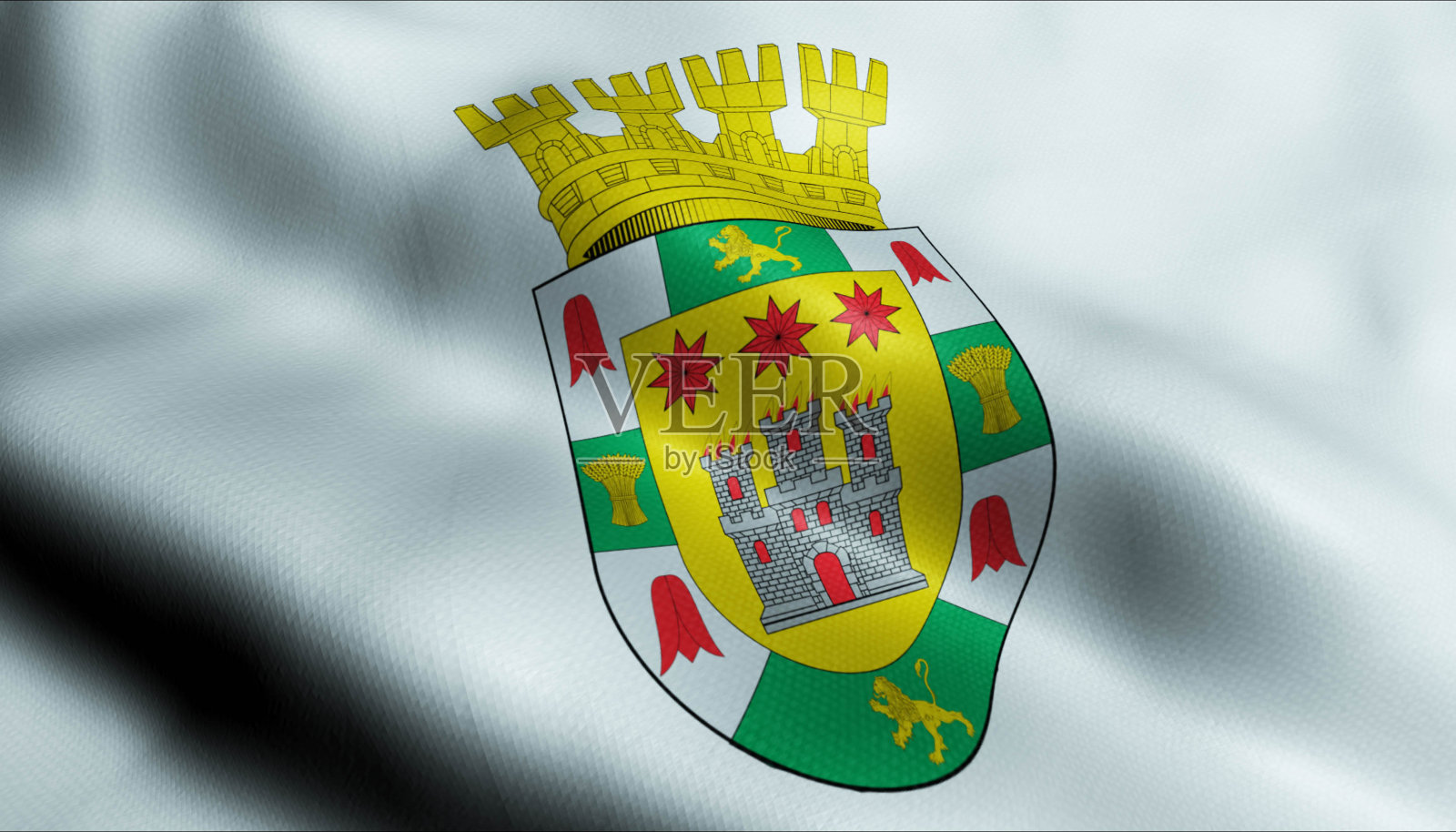 3D挥舞智利城市旗的安哥拉特写视图照片摄影图片