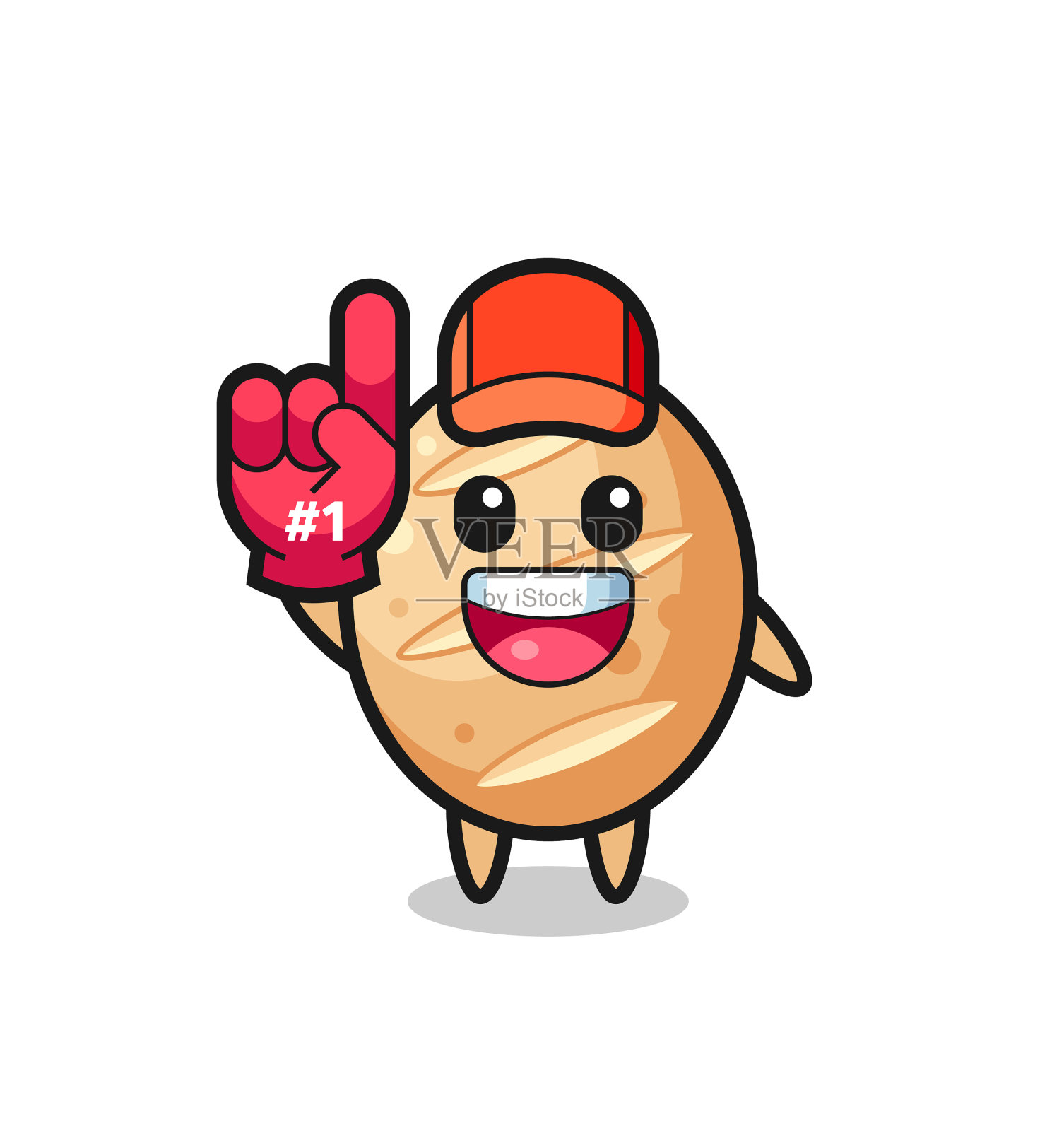 法国面包卡通一号风扇手套设计元素图片