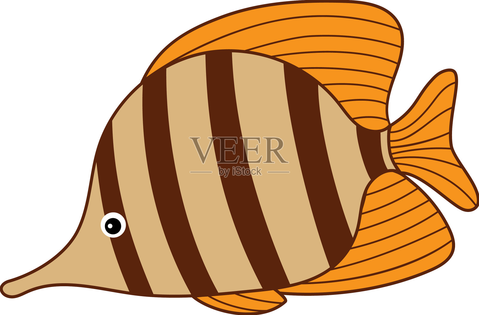 可爱的热带彩鱼设计元素图片