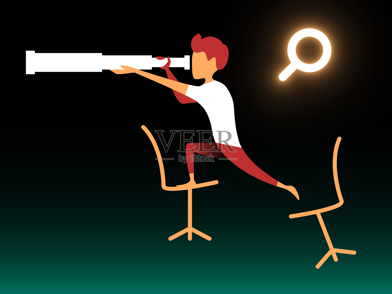 向量寻找员工在梯度风格。可编辑的图片插画图片素材