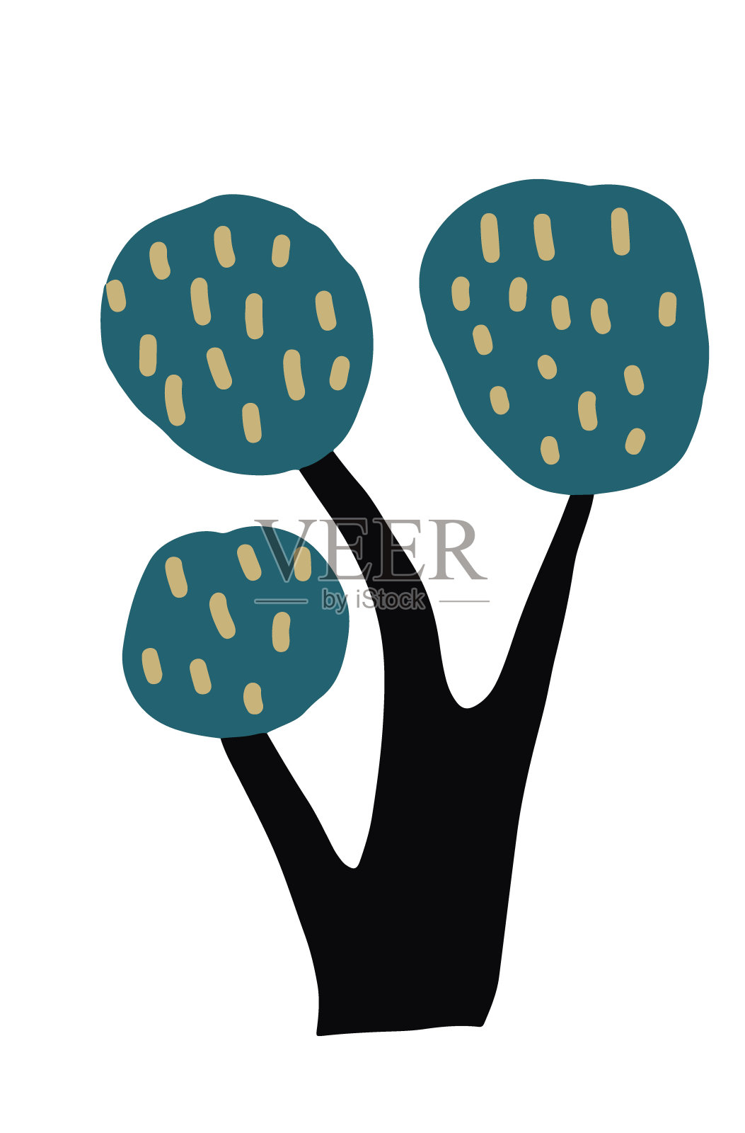 平面风格的程式化的木材插画图片素材