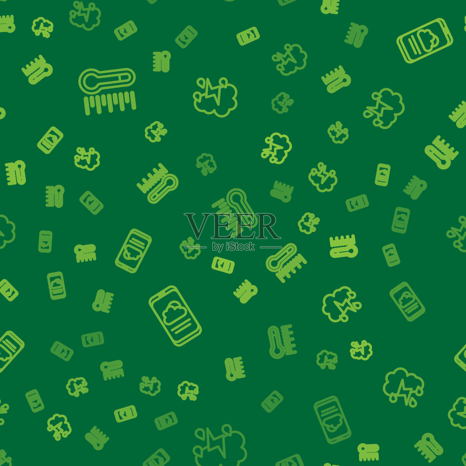 设线气象温度计天气预报图标素材