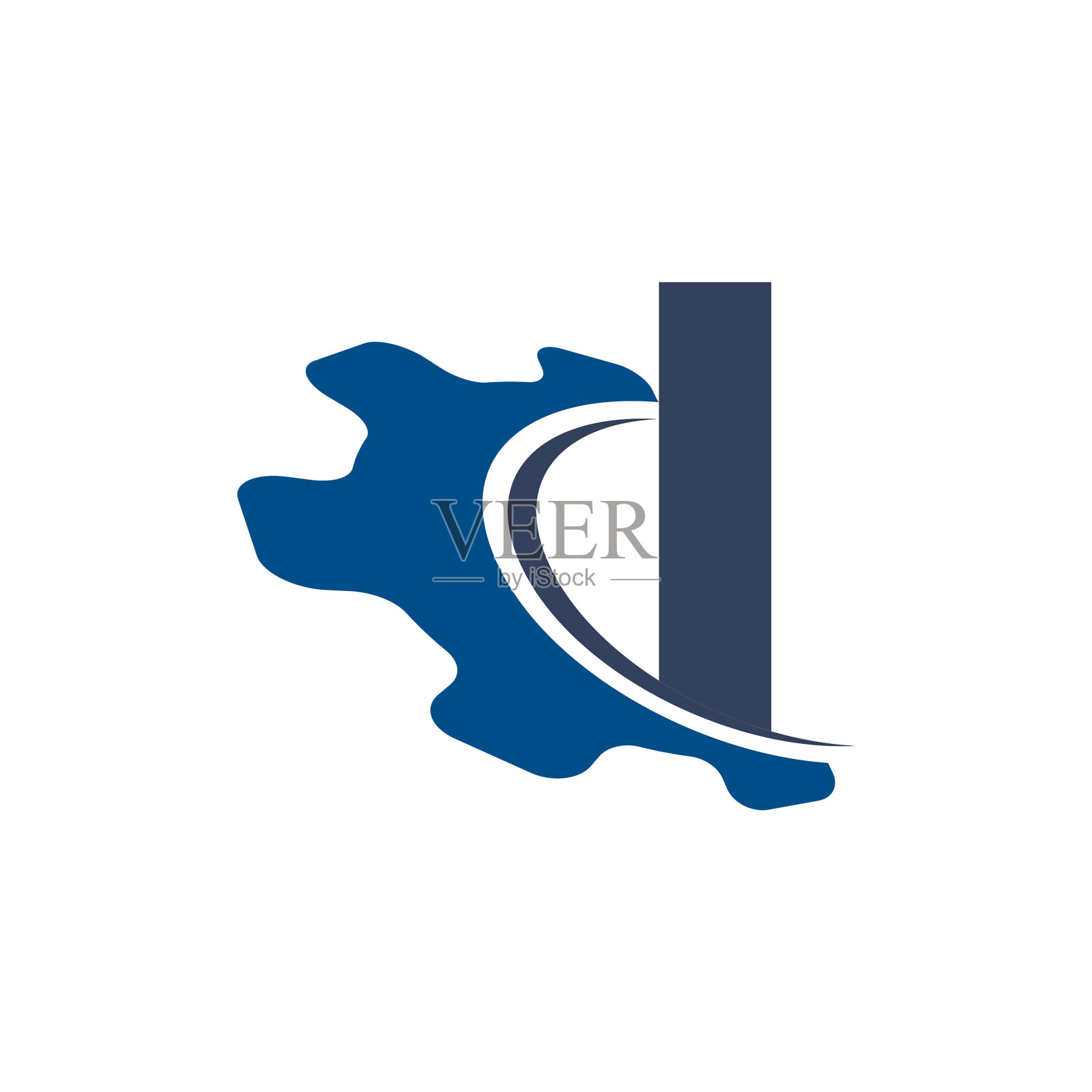 公司的字母I与嗖嗖的汽车齿轮图标素材