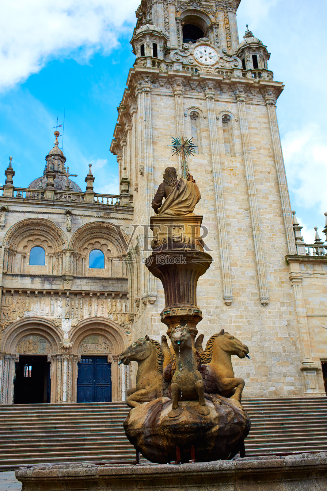 圣地亚哥-德孔波斯特拉,圣詹姆斯之路的终点照片摄影图片