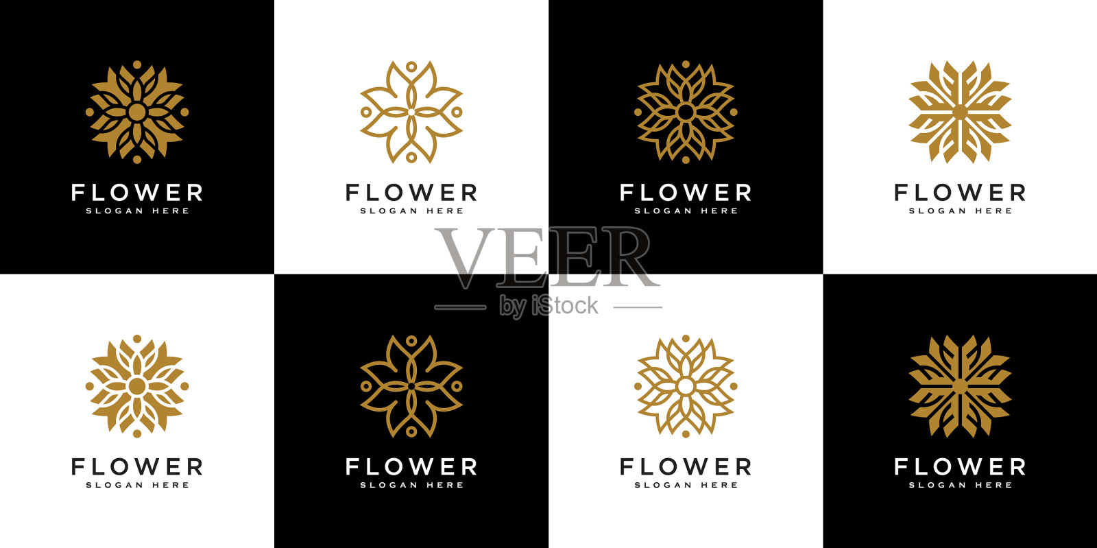 一套花卉标志设计模板图标素材