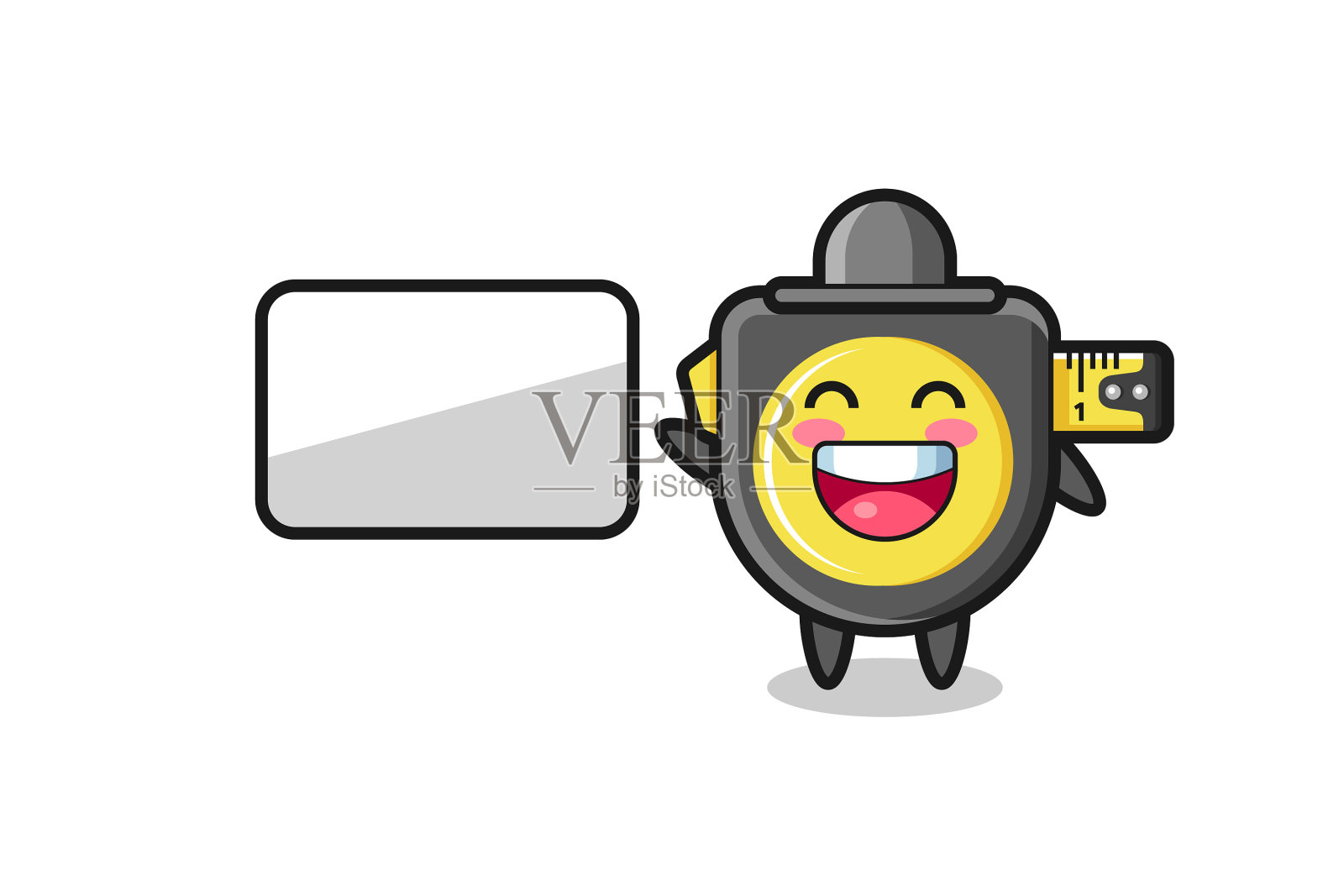 皮尺卡通正在做演示设计元素图片