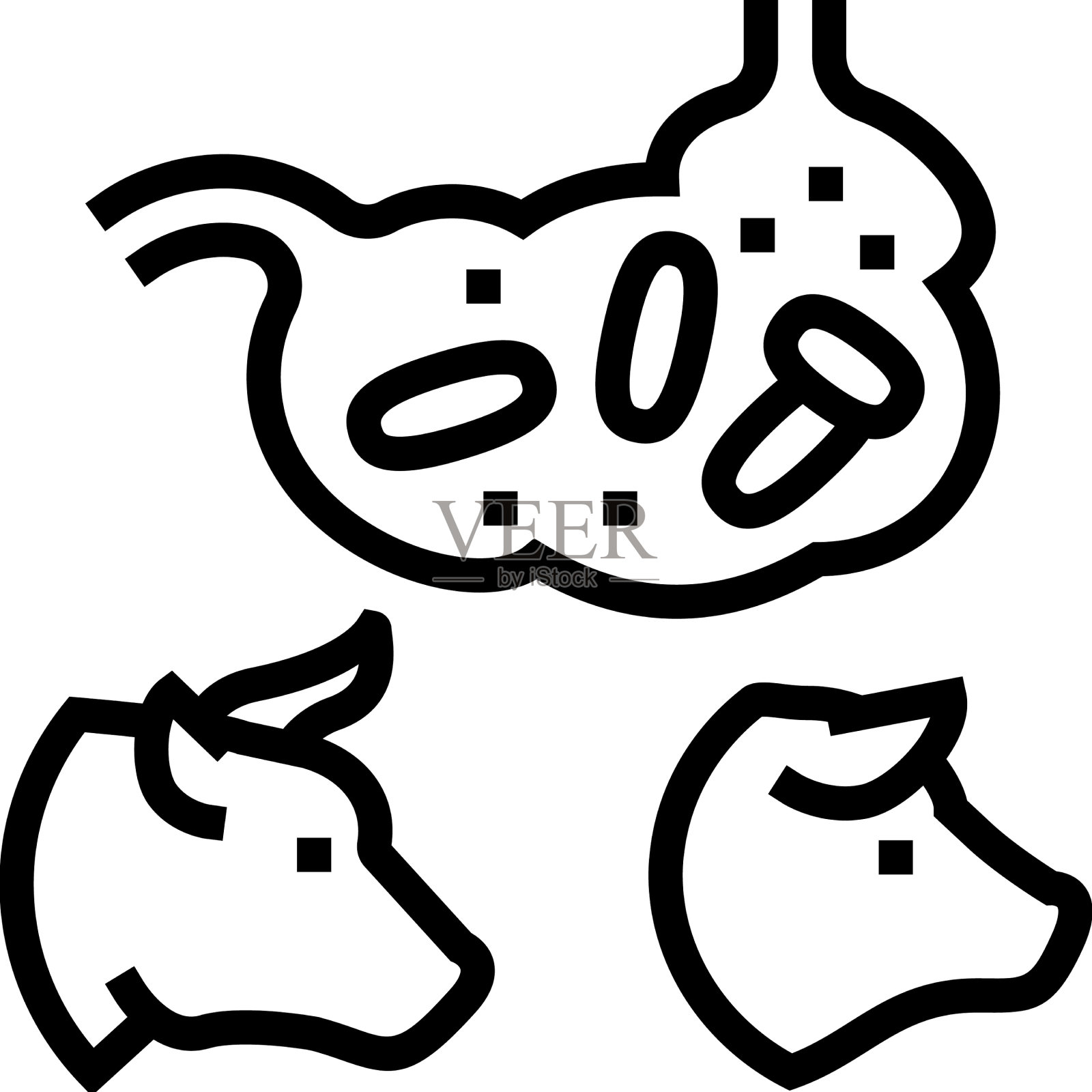 大肠杆菌家畜线图标设计元素图片