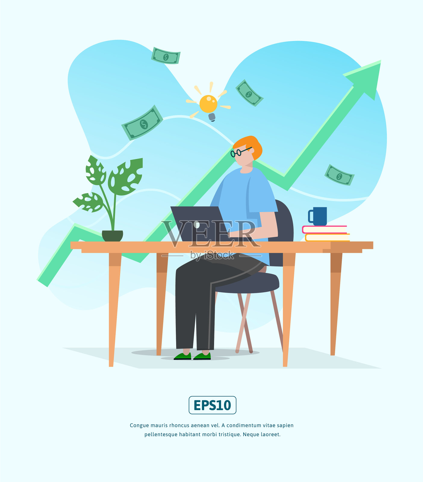 平与性格统计增长业务插画图片素材