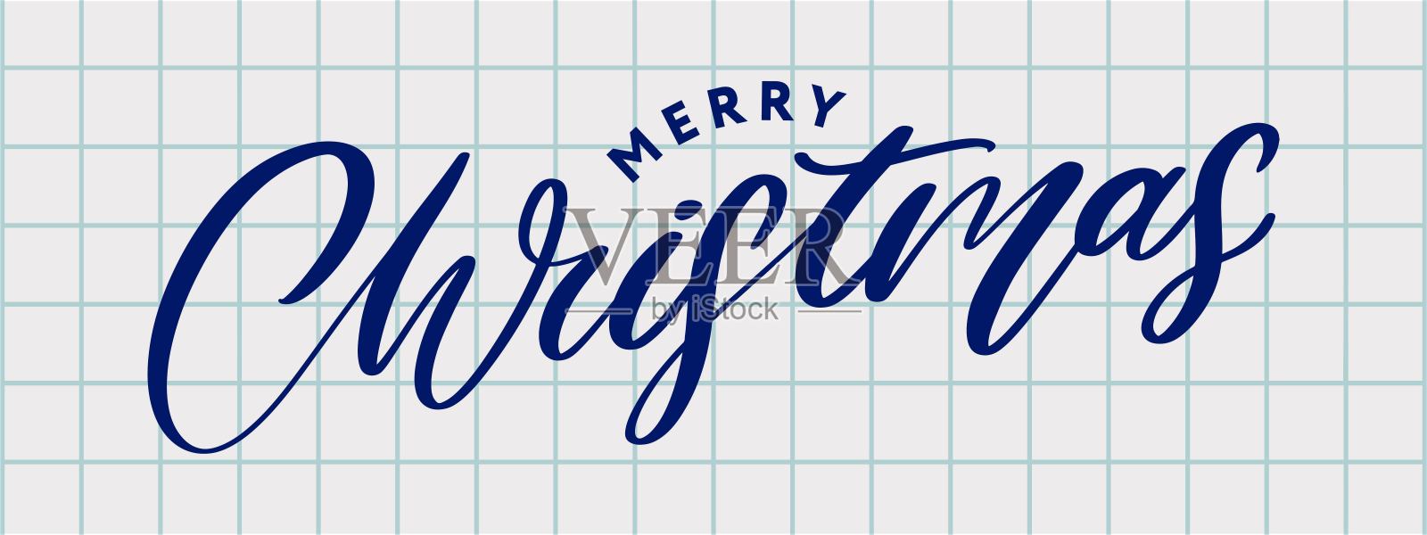 横幅快乐圣诞节假期新年信字体矢量插图插画图片素材