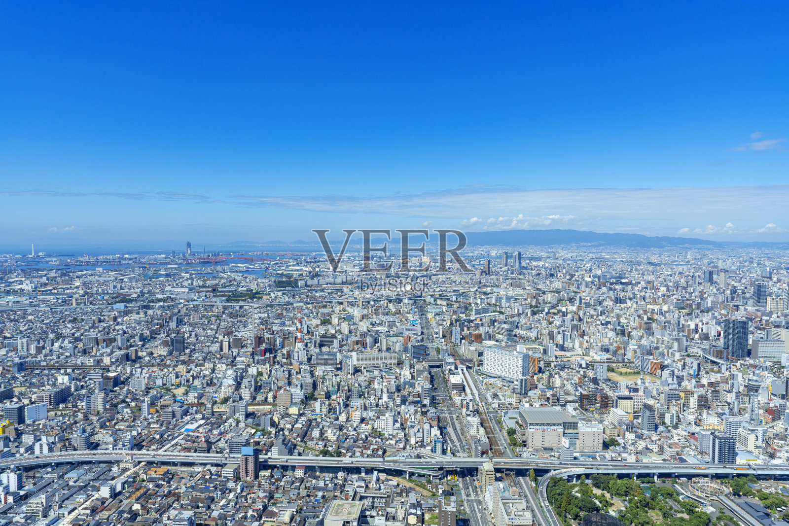 大阪市的一个阳光明媚的日子照片摄影图片