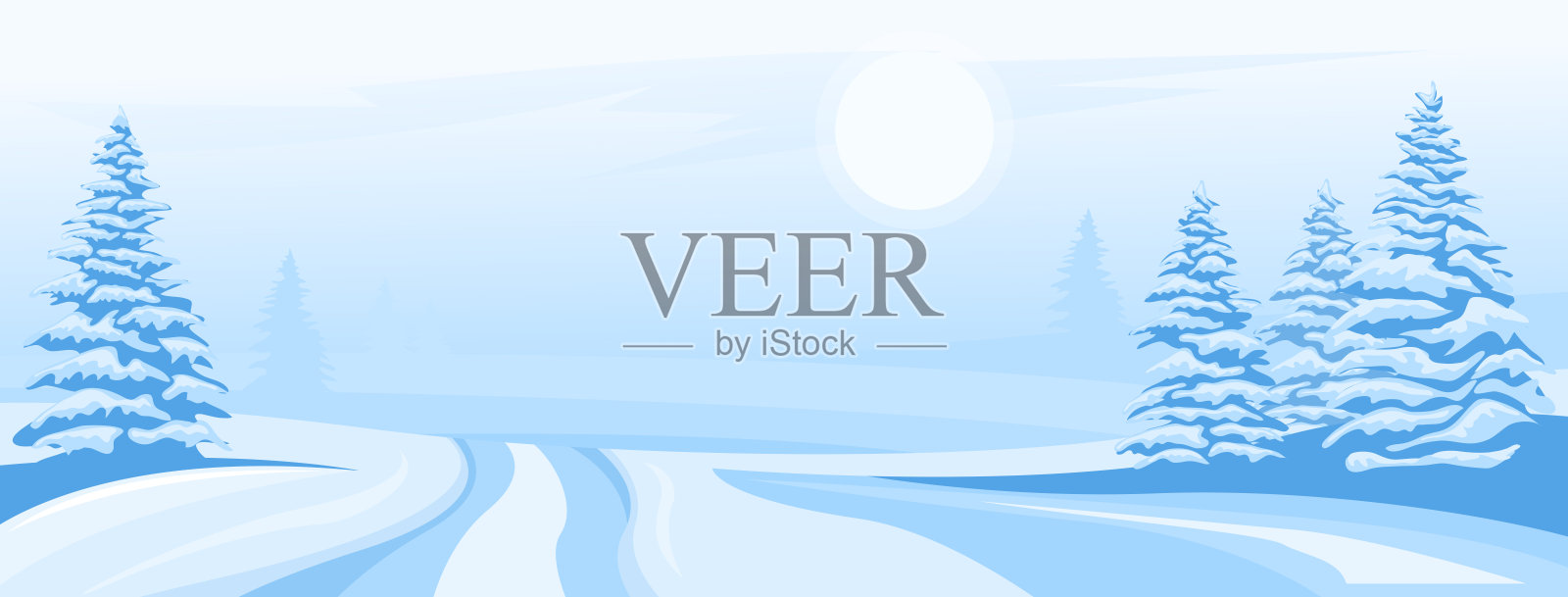 抽象的冬景插画图片素材