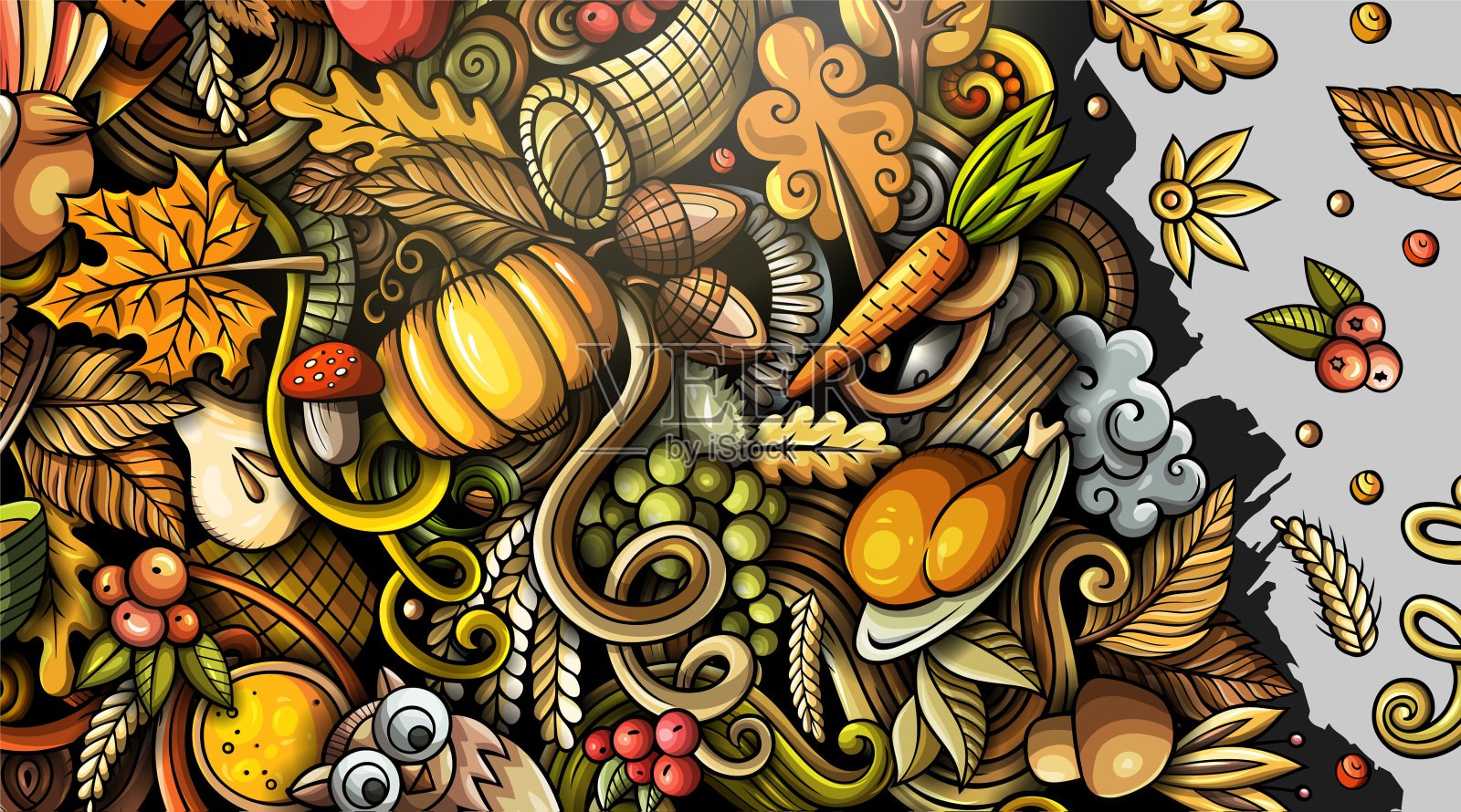 感恩节涂鸦插图插画图片素材