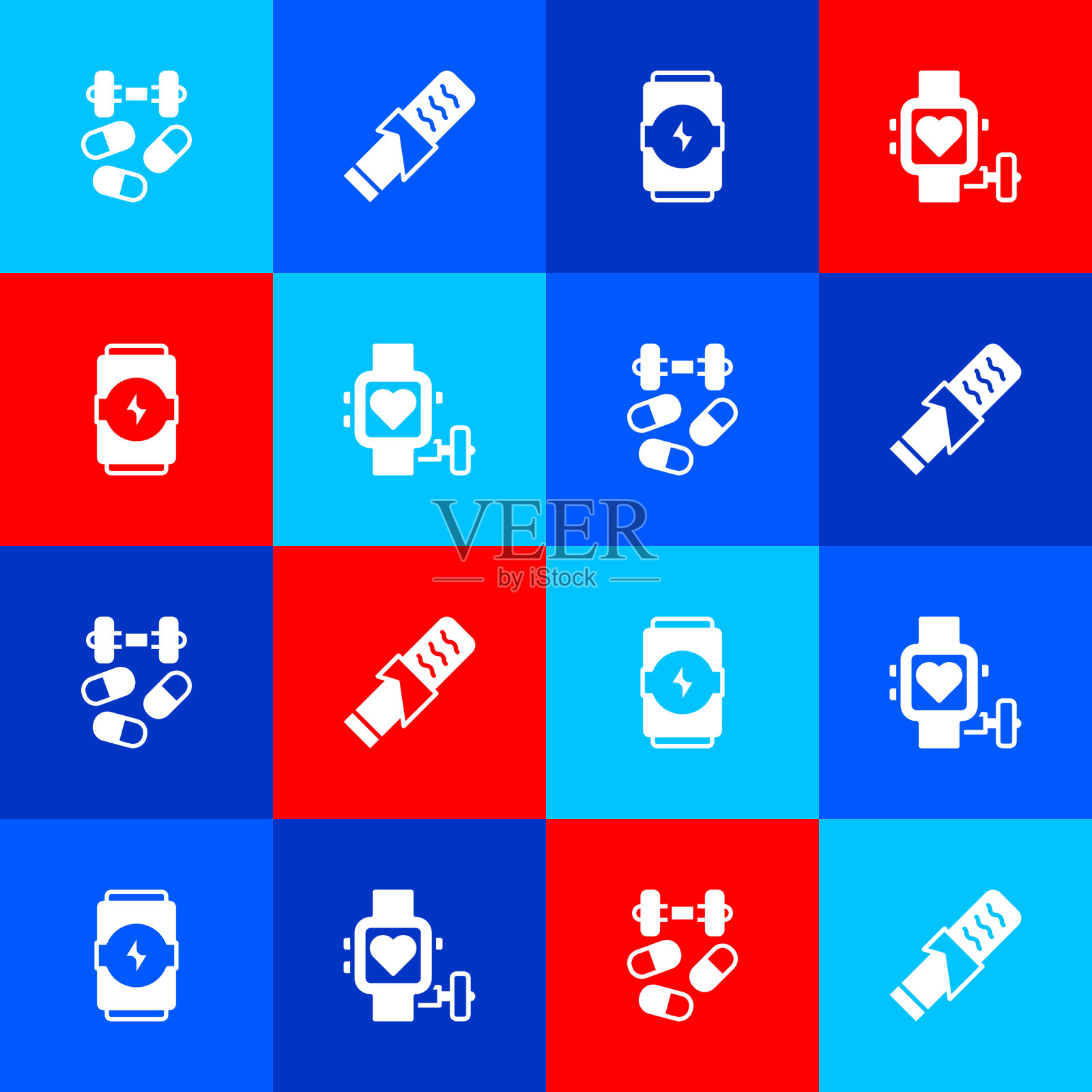 用哑铃蛋白设置运动兴奋剂吧图标素材