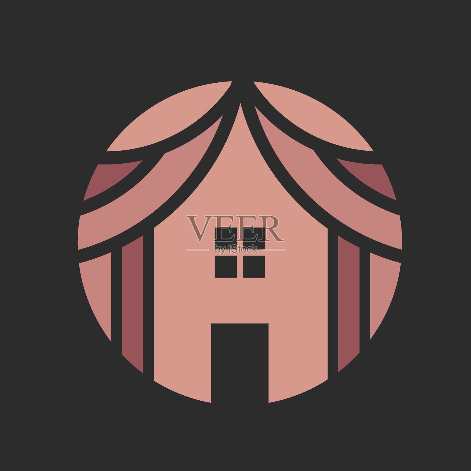 帐篷屋营地标志设计矢量。插画图片素材