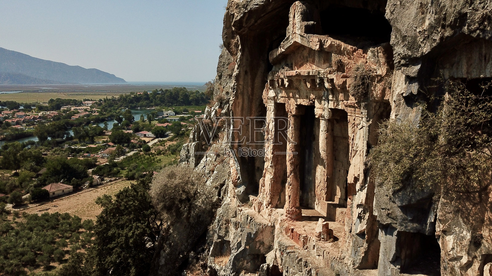 卡诺斯古城的国王石墓。Dalyan靠近Iztuzu海滩,这是Caretta Caretta的产卵区。照片摄影图片