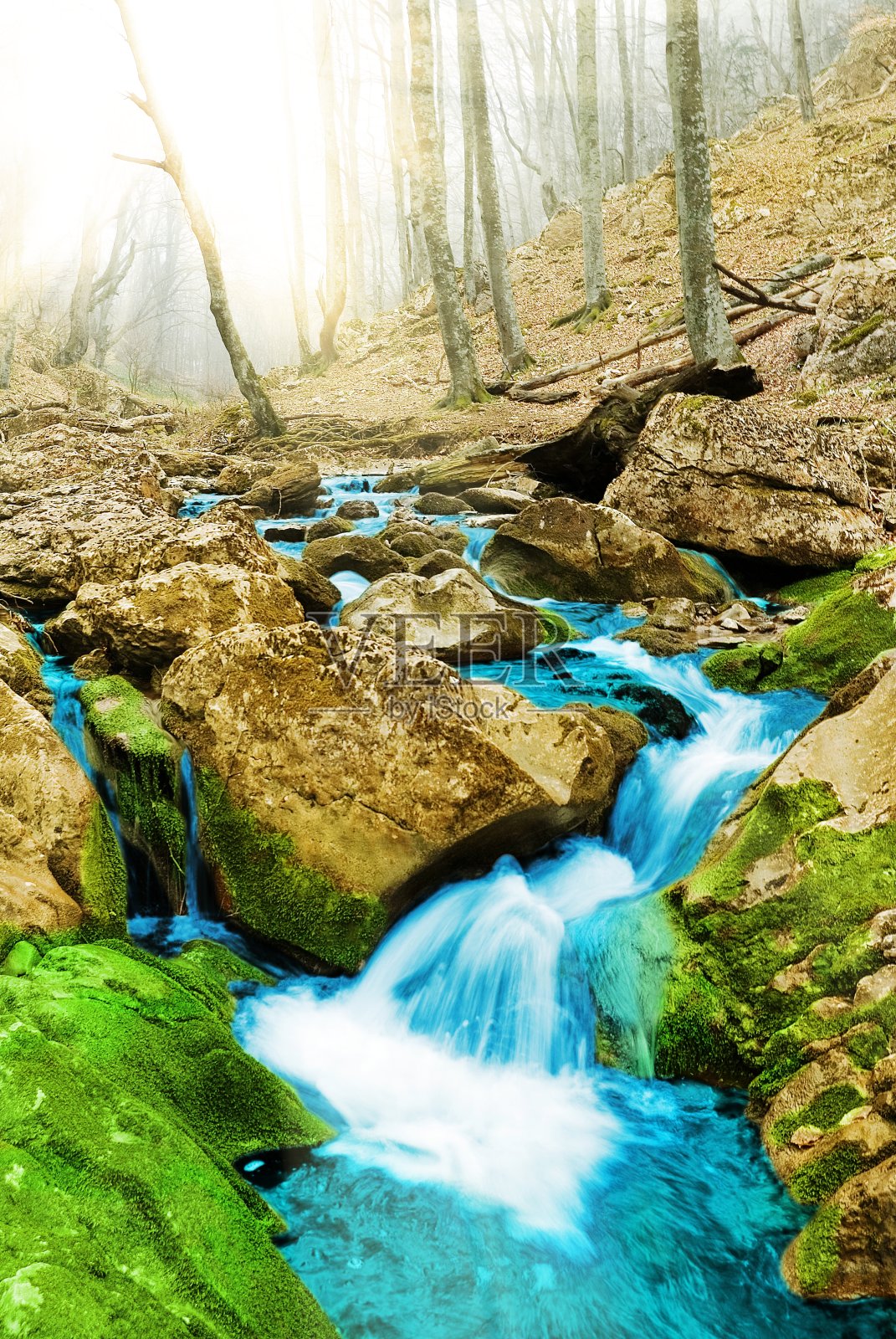 山上的小溪照片摄影图片