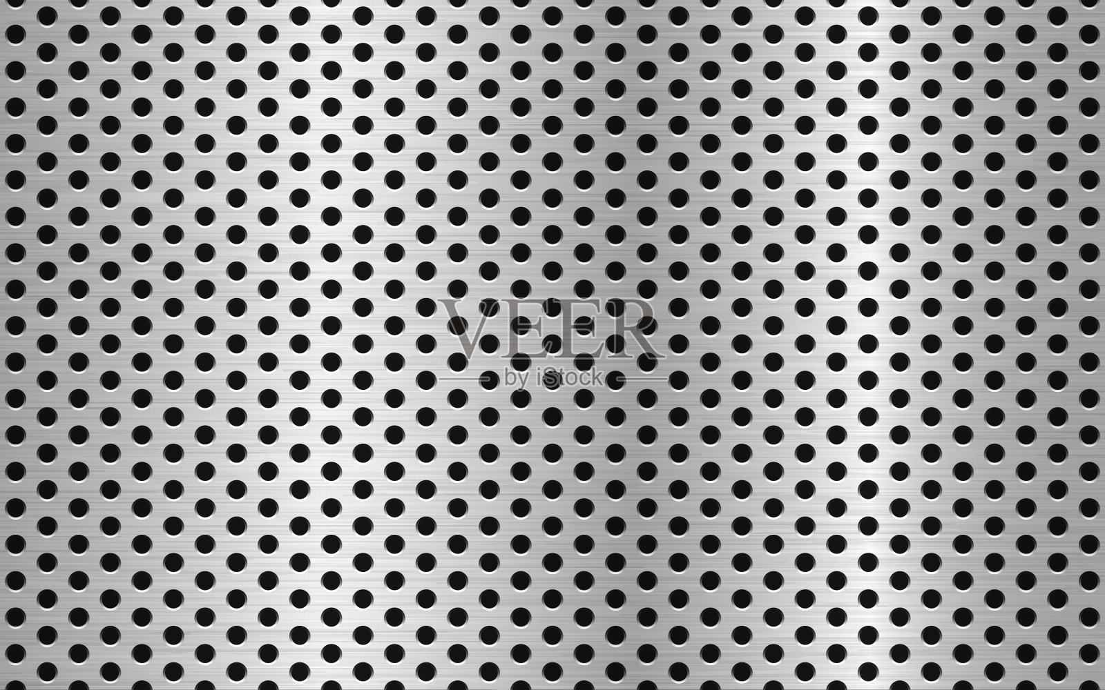 穿孔金属板。银色的钢板。闪亮的金属板。工业结构。现实的金属背景。亮铬的效果。矢量图插画图片素材