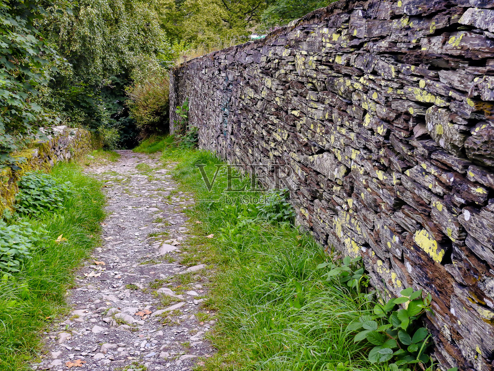 石板路墙照片摄影图片