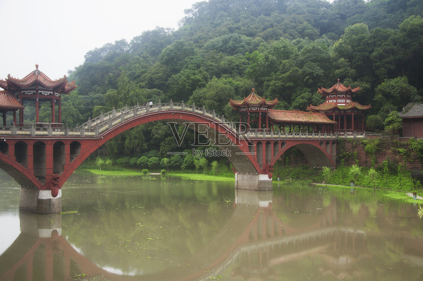 乐山皓山桥中国阴天照片摄影图片