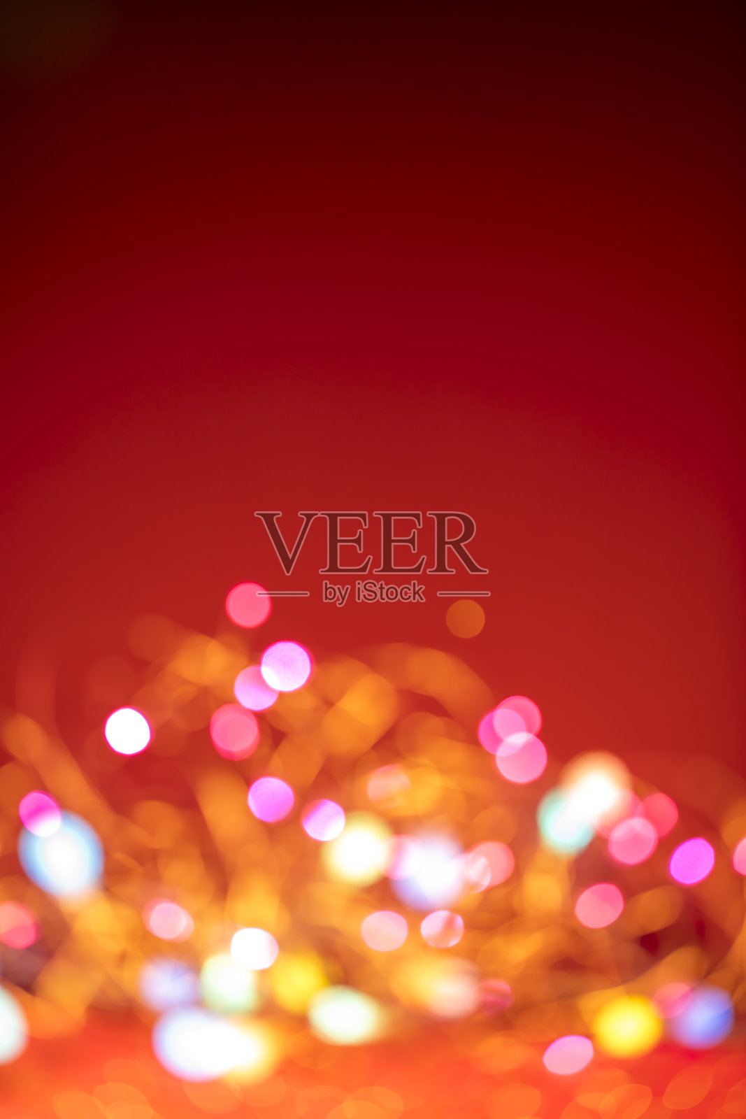 离焦圣诞灯背景与复制空间照片摄影图片