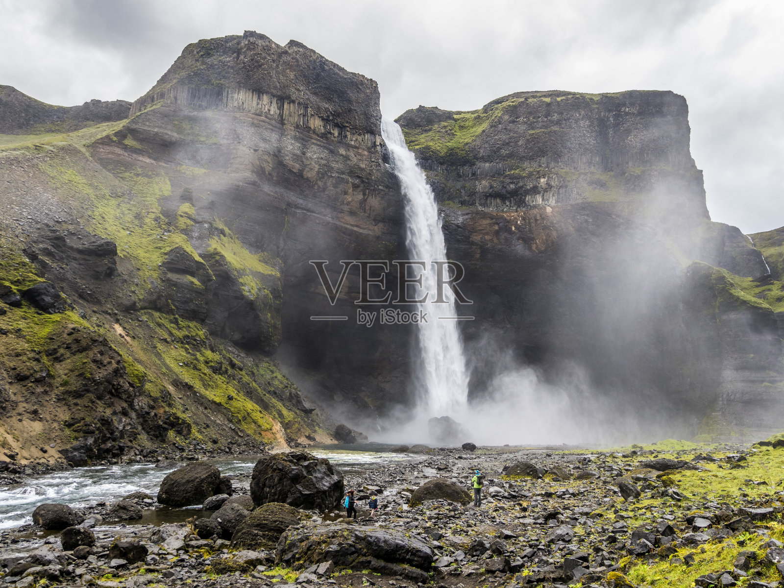 冰岛的海福斯瀑布和峡谷照片摄影图片