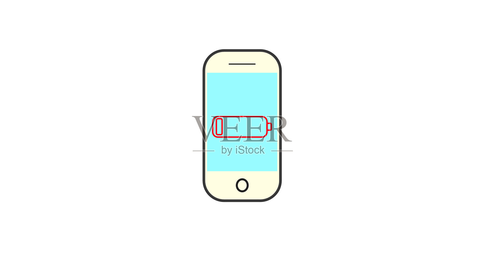 带有极简低电量图标的智能手机图标素材