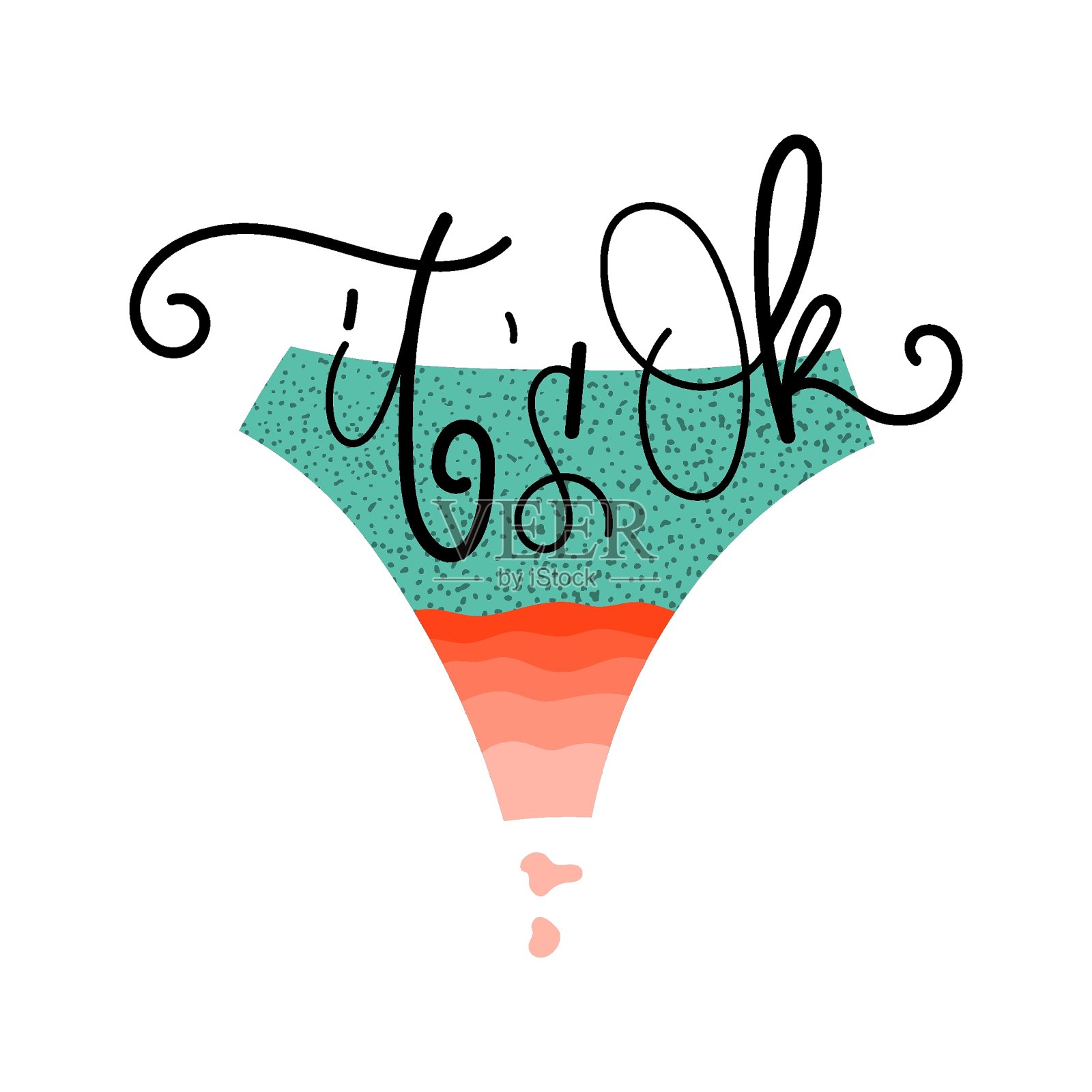 女性月经风格化的棉质丝质内裤上写着“没关系”。插画图片素材