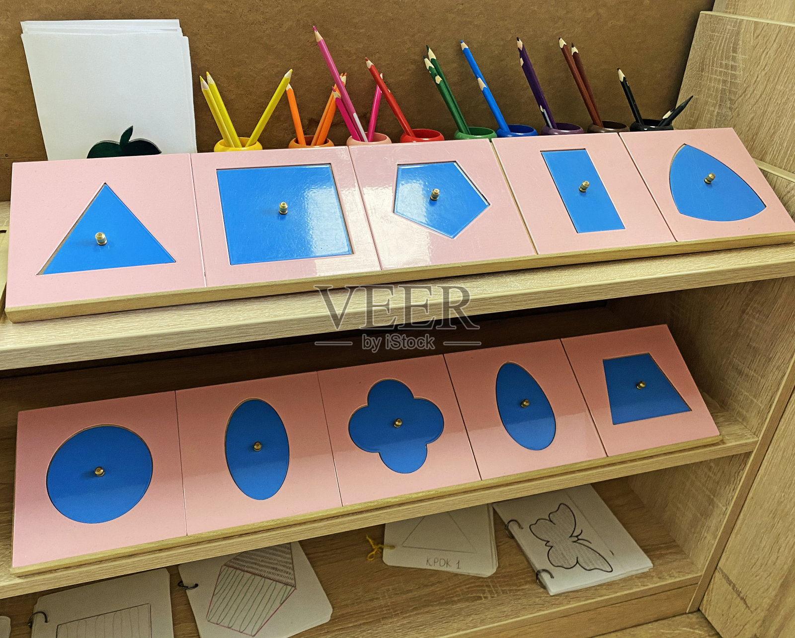 蒙台梭利传感器材料几何修整器照片摄影图片