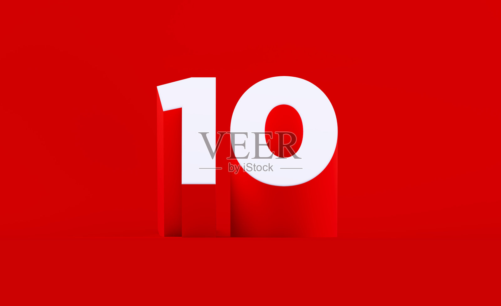 红色背景上的白色数字10照片摄影图片