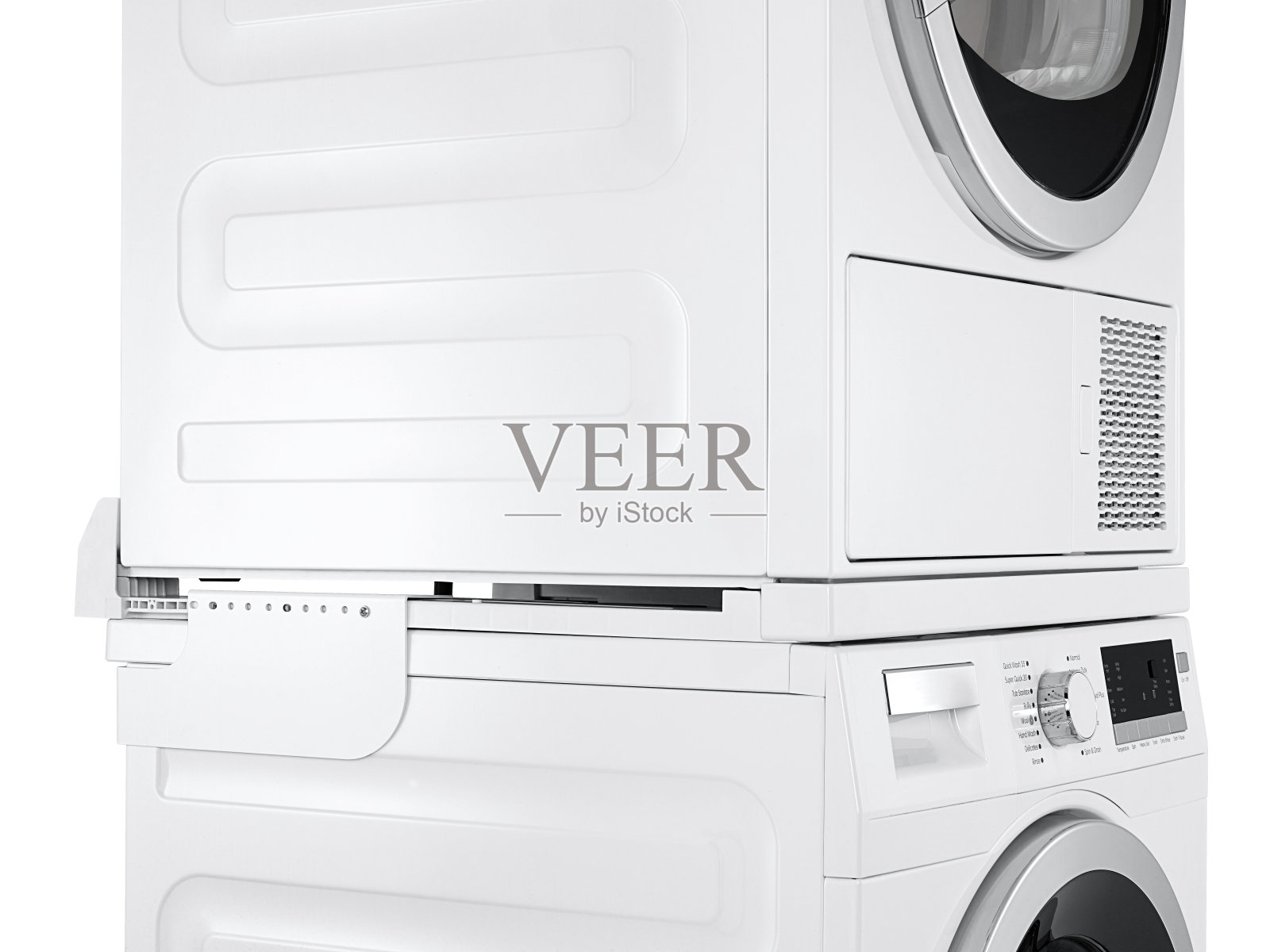 带有剪切路径的洗衣机和烘干机照片摄影图片