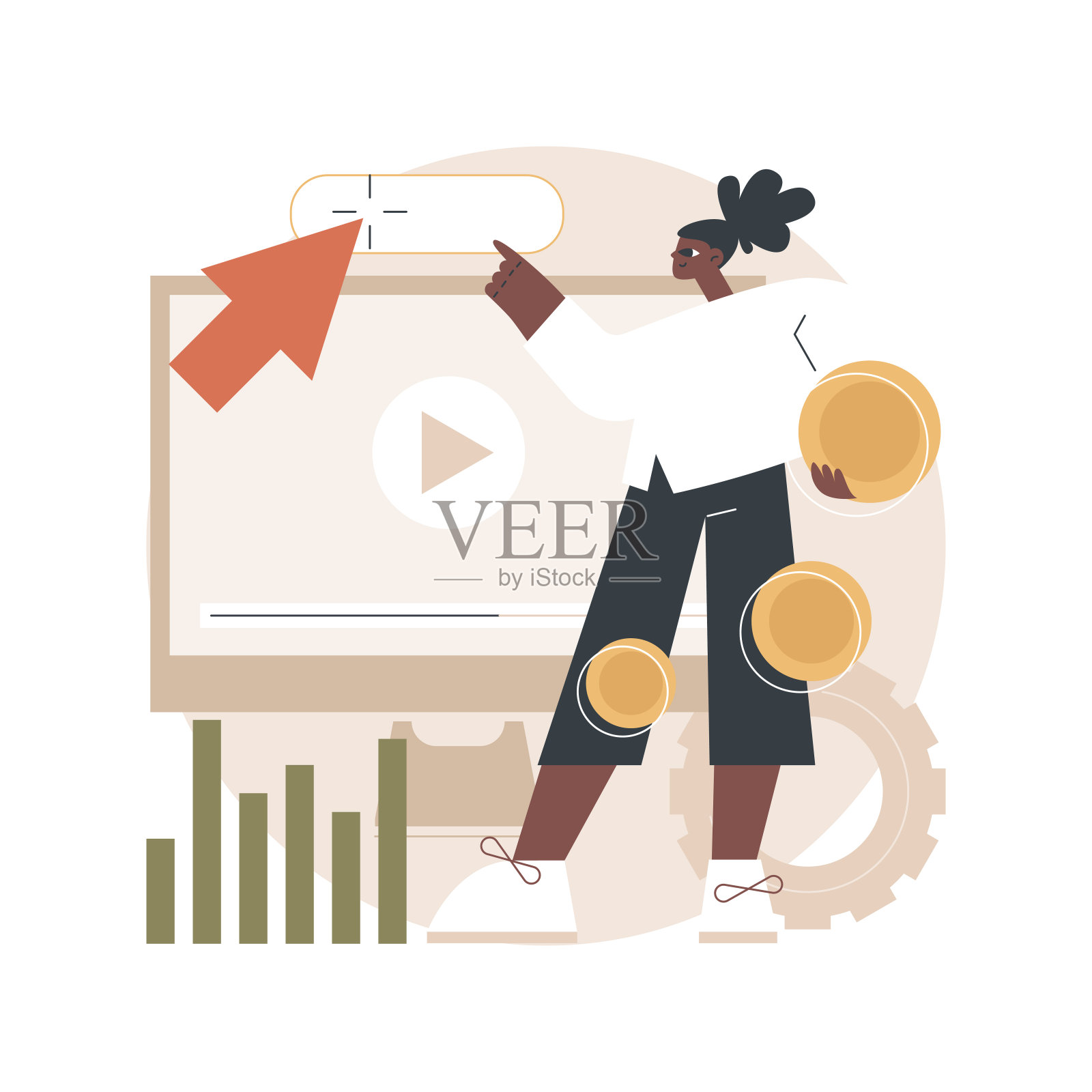 PPC运动抽象概念矢量插图。插画图片素材