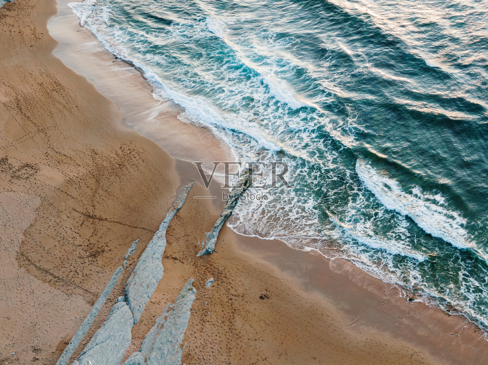 海滩鸟瞰图照片摄影图片