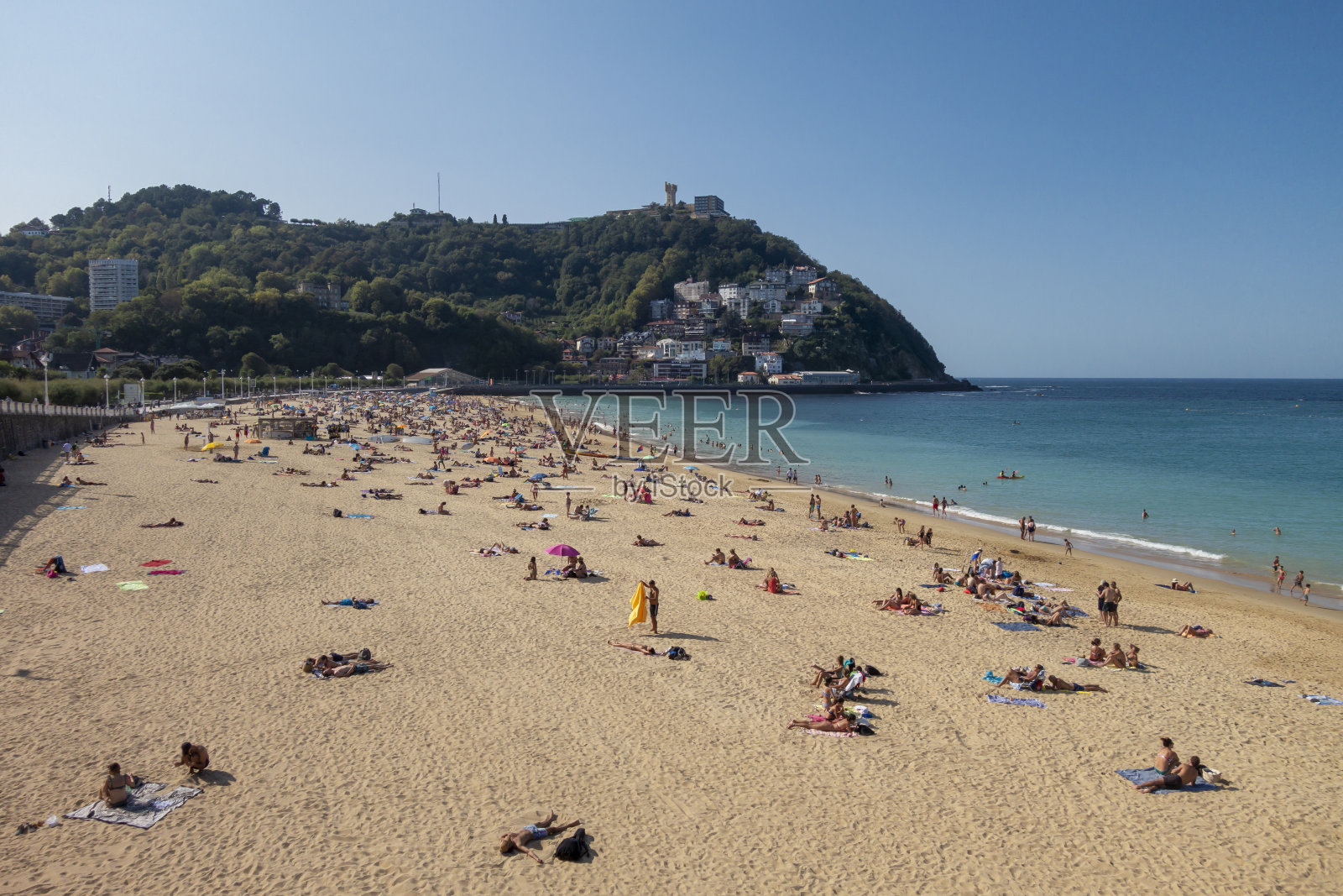 圣塞巴斯蒂安的昂达雷塔海滩照片摄影图片