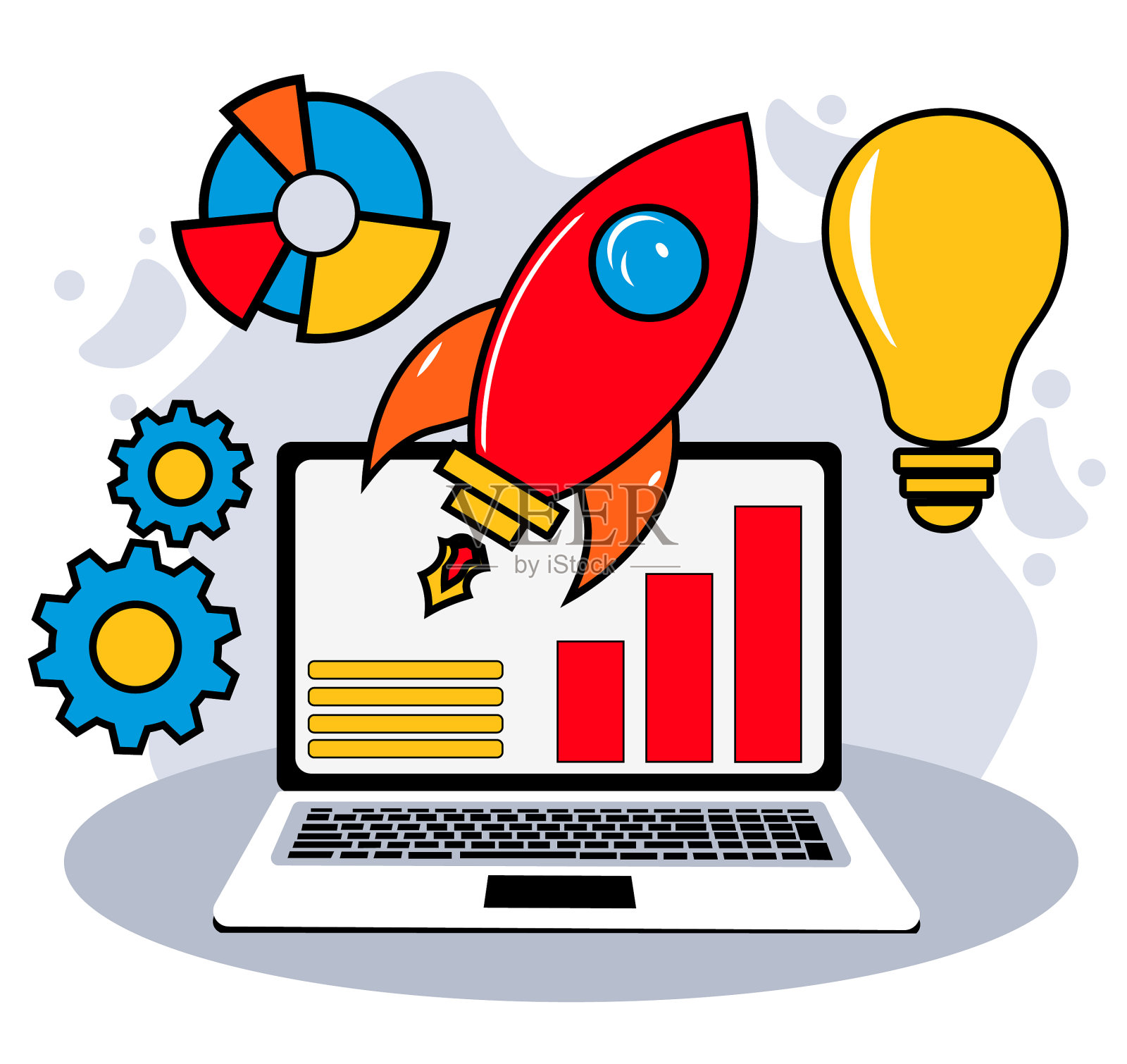 启动发射插画图片素材