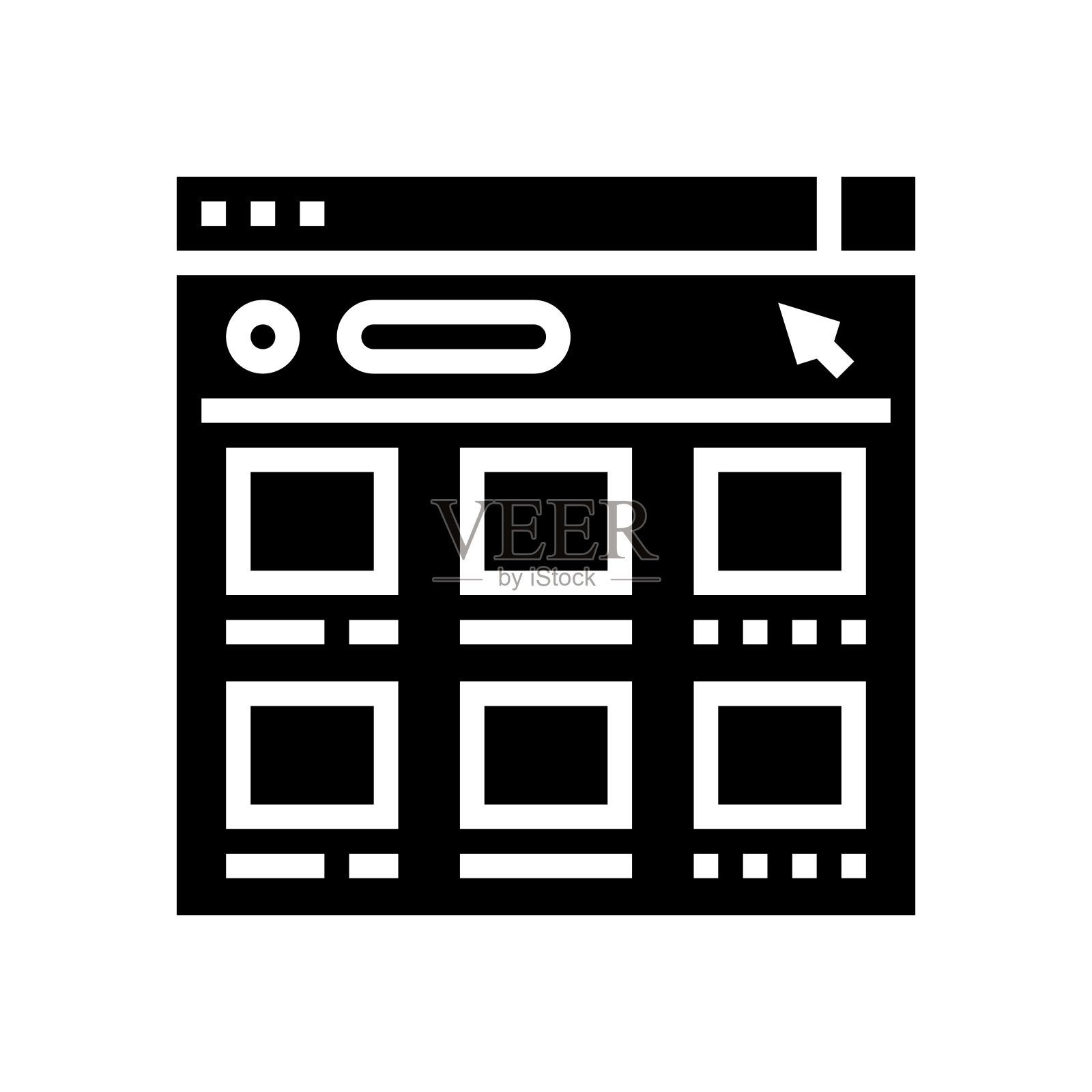 在线网上购物字形图标矢量插图图标素材