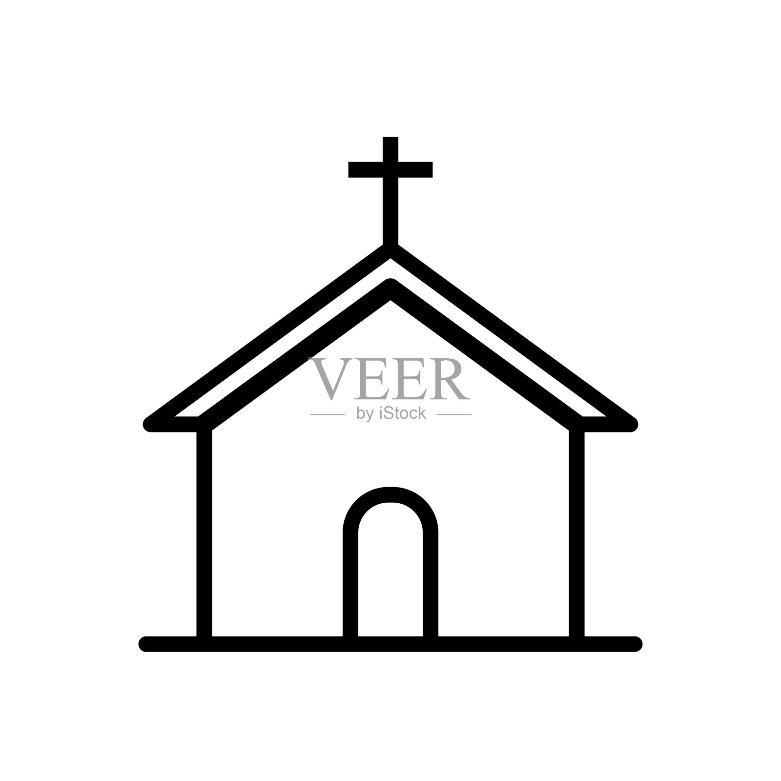 教堂宗教建筑图标设计矢量模板插图设计元素图片