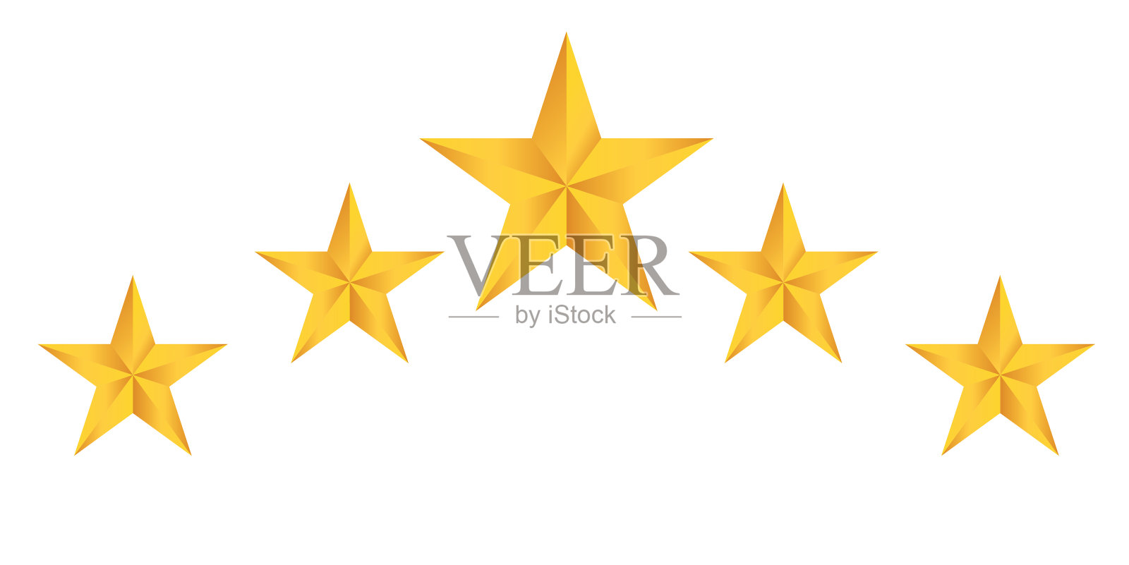 星星评级图标集。金色的星星图标集孤立在白色的背景照片摄影图片