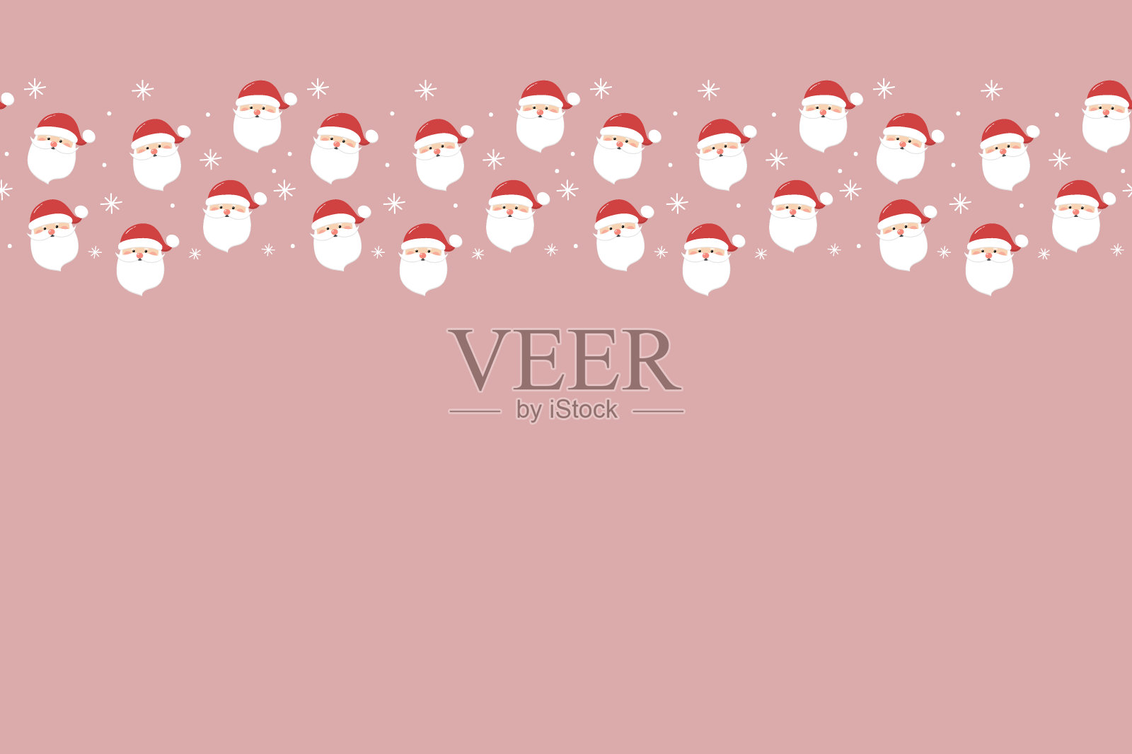 圣诞背景与手绘圣诞老人。向量插画图片素材