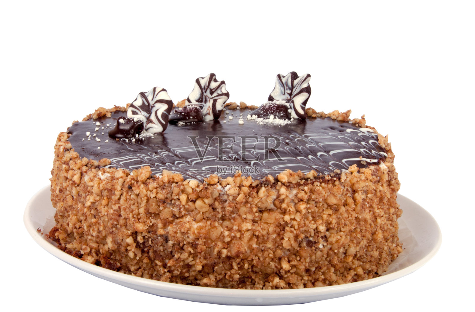 白色樱桃巧克力蛋糕照片摄影图片