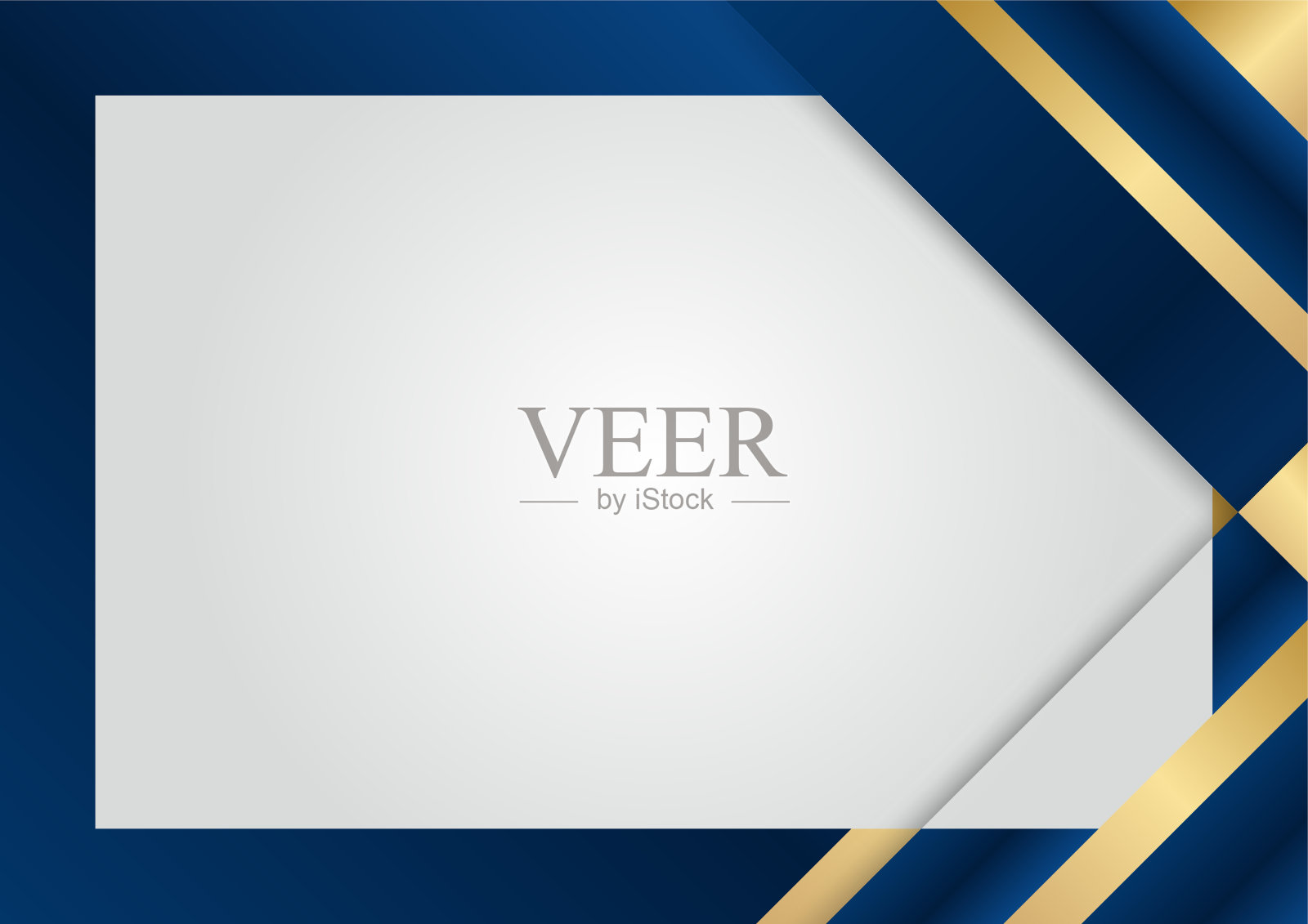 奢华的深蓝色重叠维度元素在银色背景上。抽象几何形状的半色调纹理与闪亮的现实黄金元素。现代矢量设计模板插画图片素材