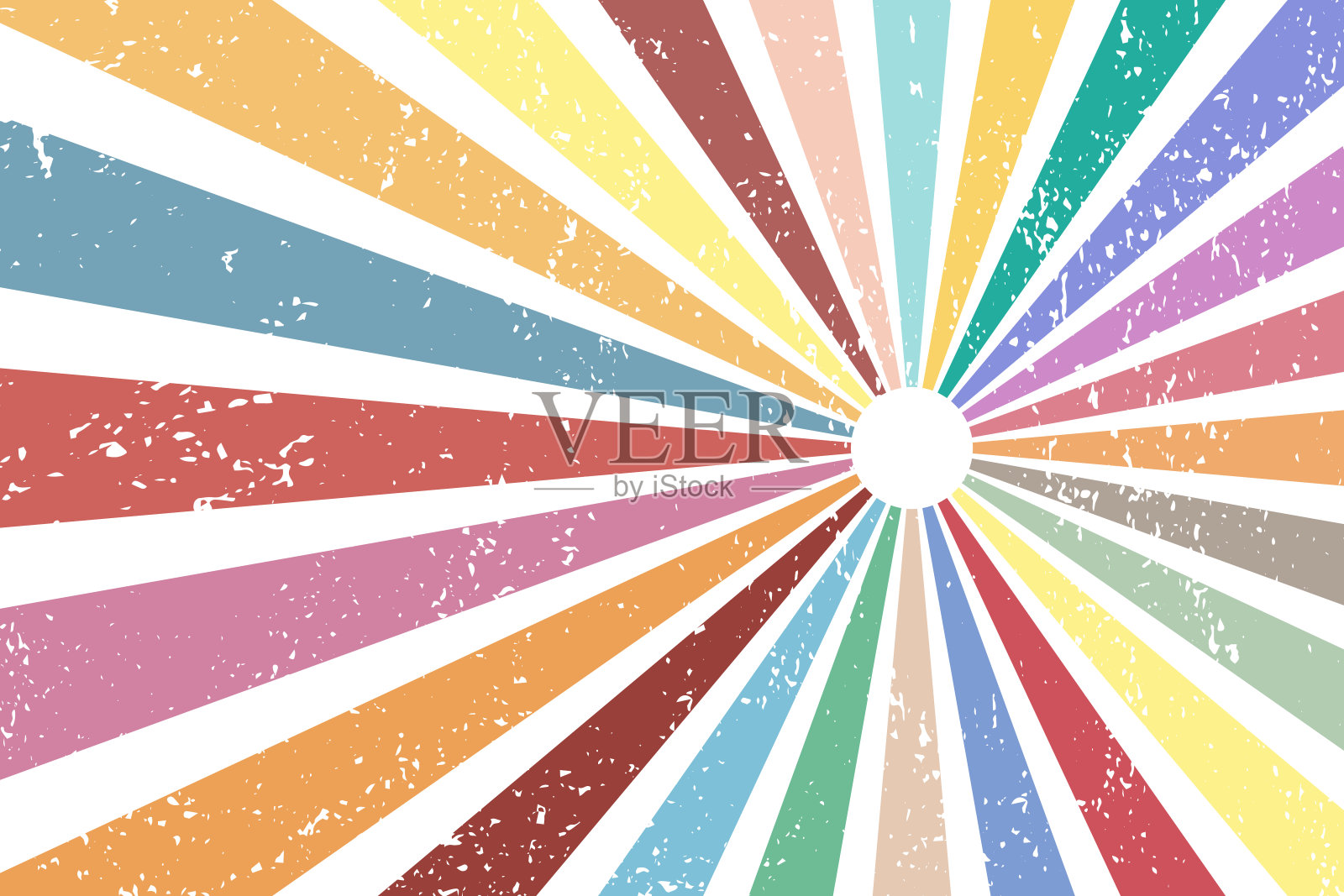 漫画风格的矢量背景射线。复古波普艺术设计。枯燥乏味的纹理。插画图片素材