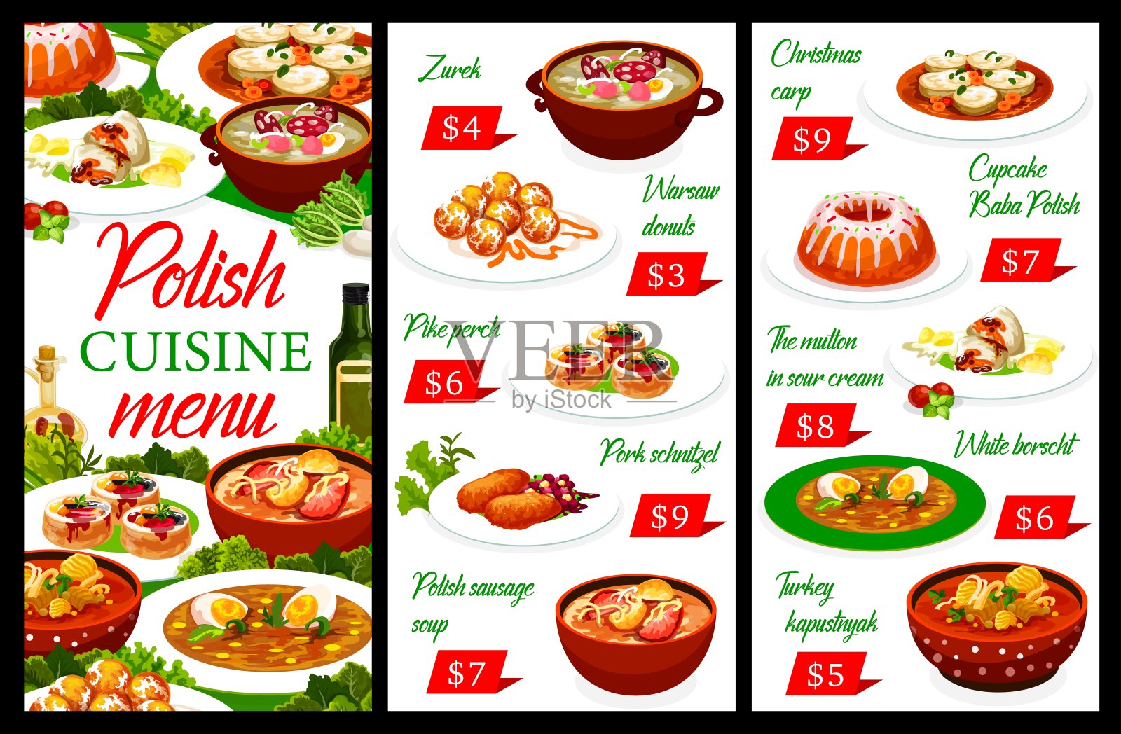 波兰菜餐厅菜单,波兰菜菜肴设计模板素材