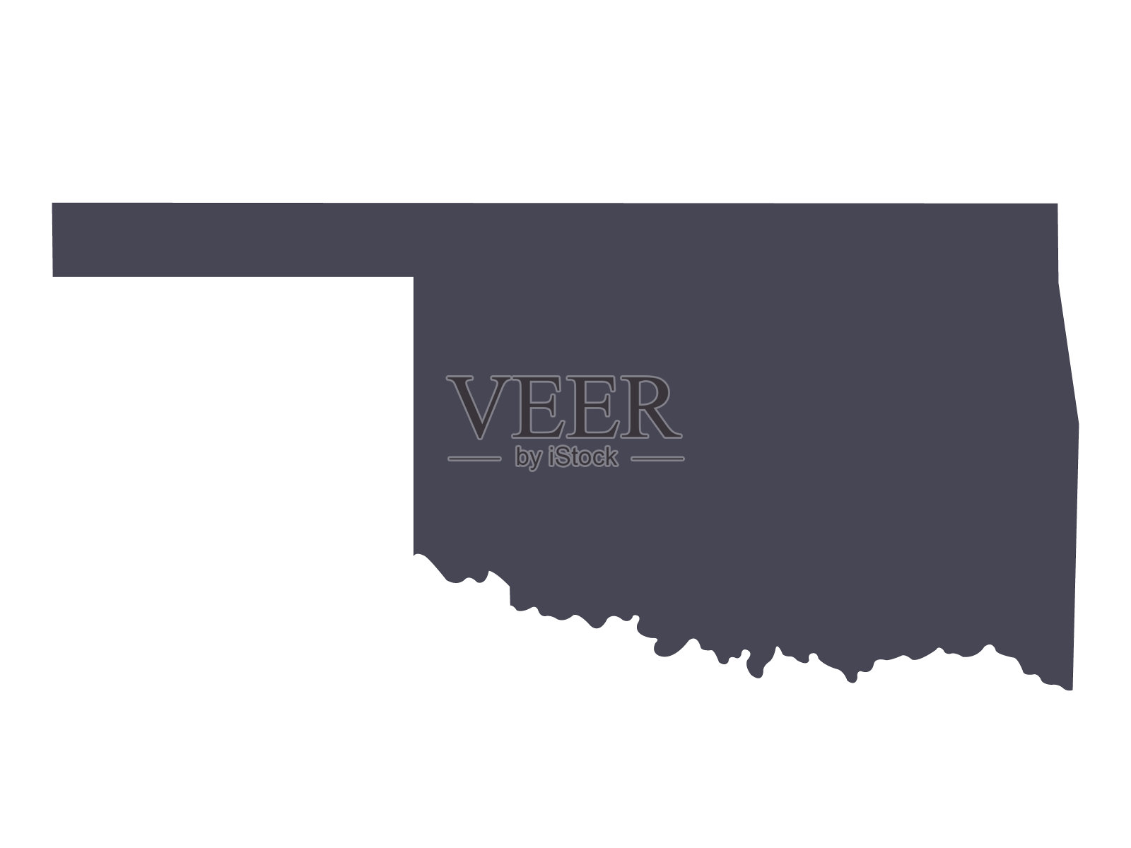 俄克拉何马州地图插画图片素材